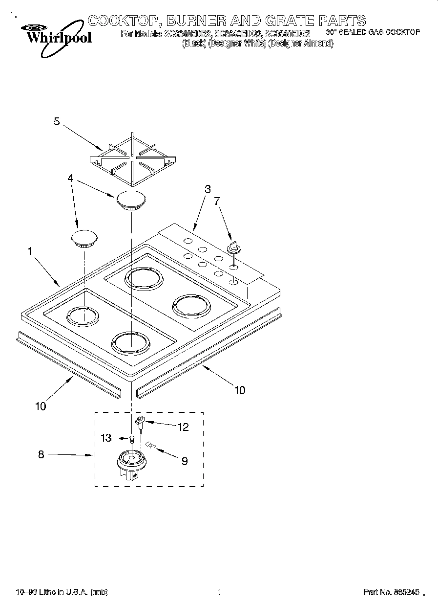 01 - COOKTOP, BURNER AND GRATE