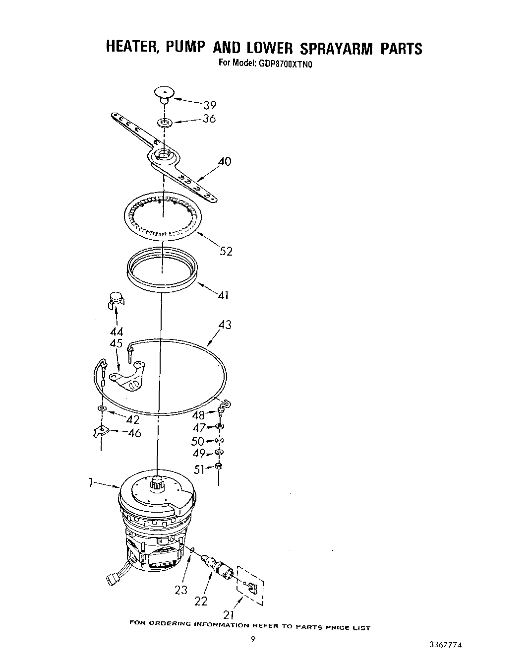 06 - HEATER, PUMP AND LOWER SPRAY ARM