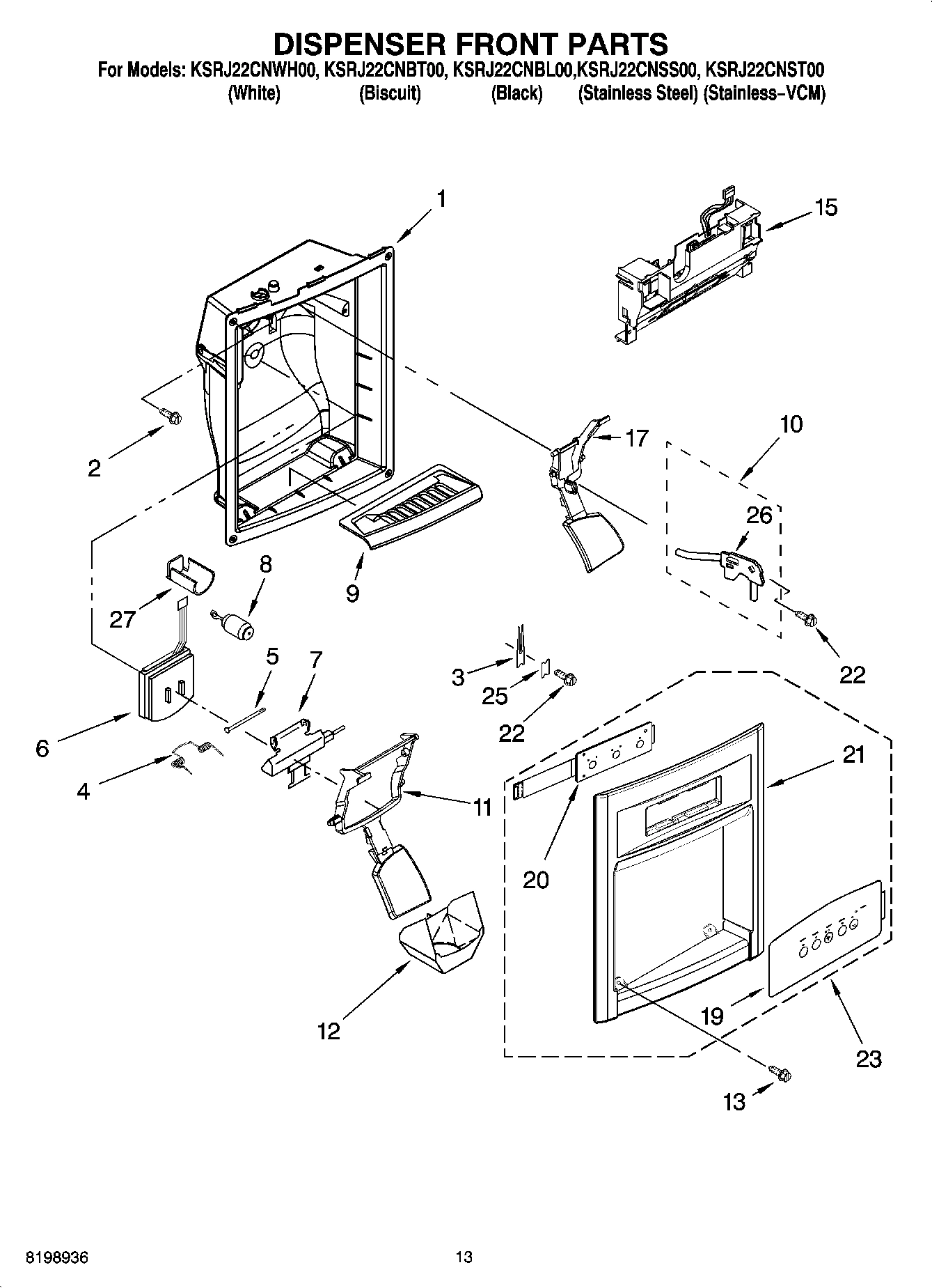 08 - DISPENSER FRONT PARTS
