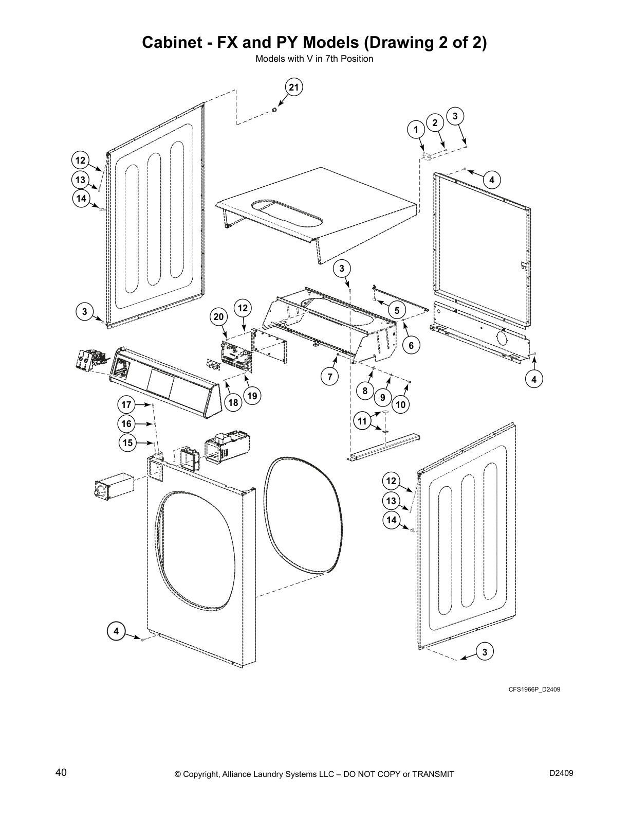 Cabinet - FX and PY Models (Drawing 2 of 2)