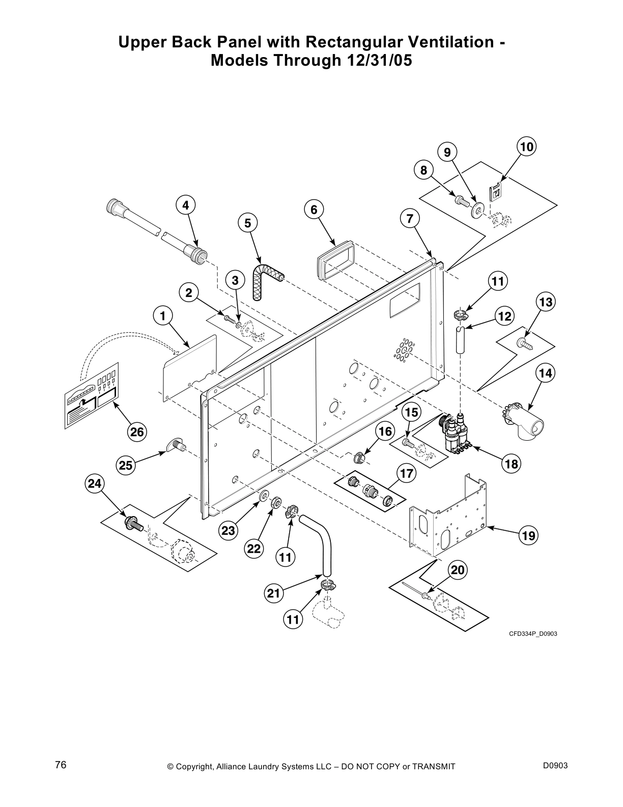 Upper Back Panel with Rectangular Ventilation -
Models Through 12/31/05