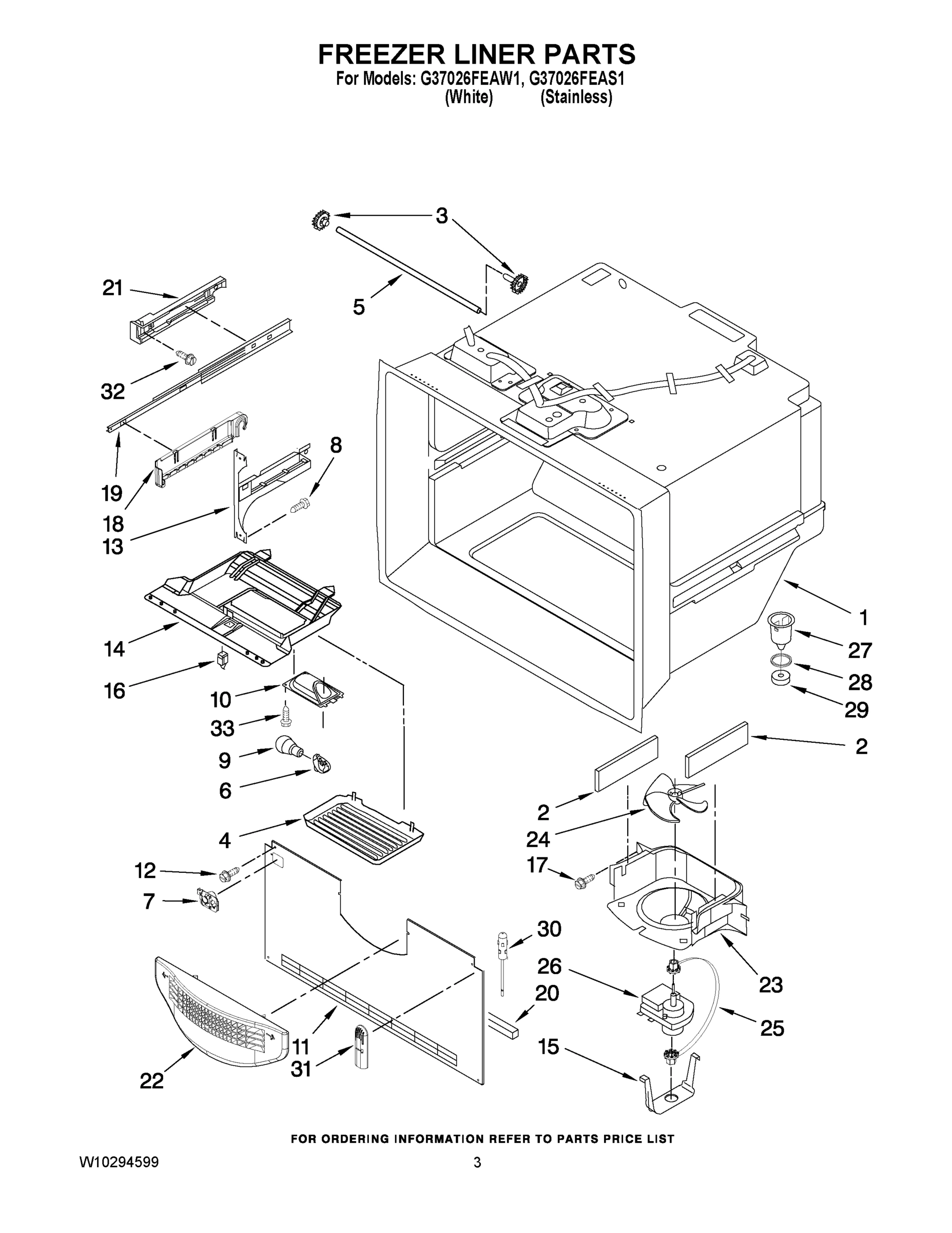 02 - FREEZER LINER PARTS