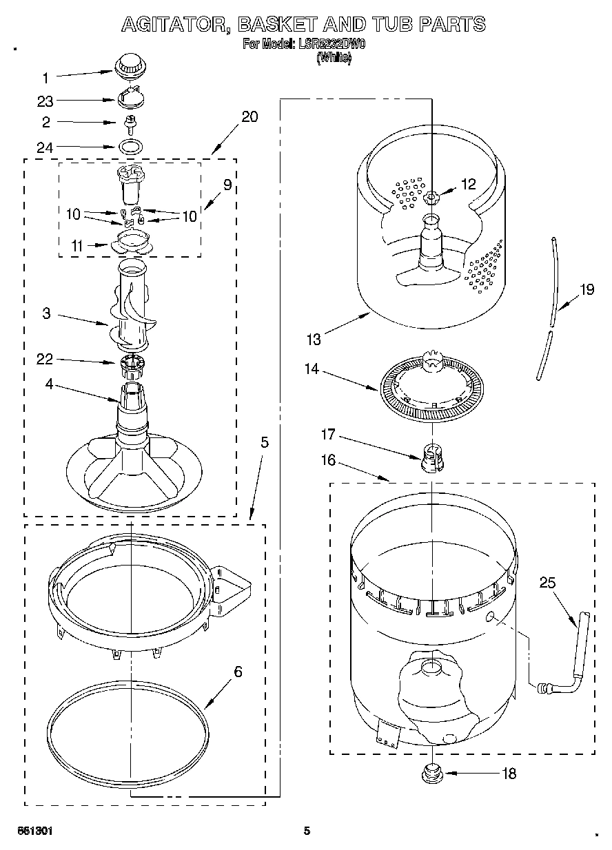 03 - AGITATOR, BASKET AND TUB