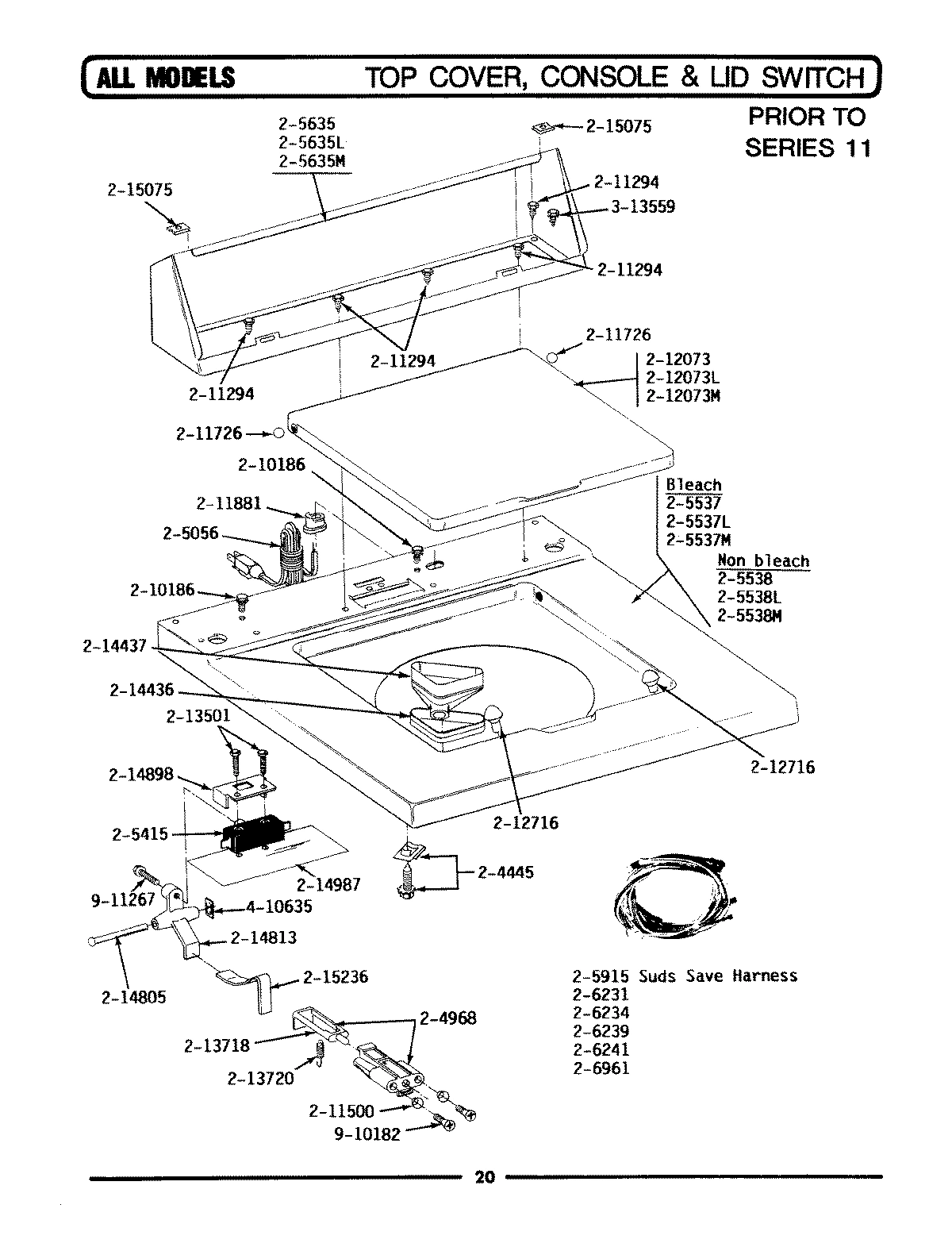 07 - TOP COVER, CONSOLE & LID SWITCH