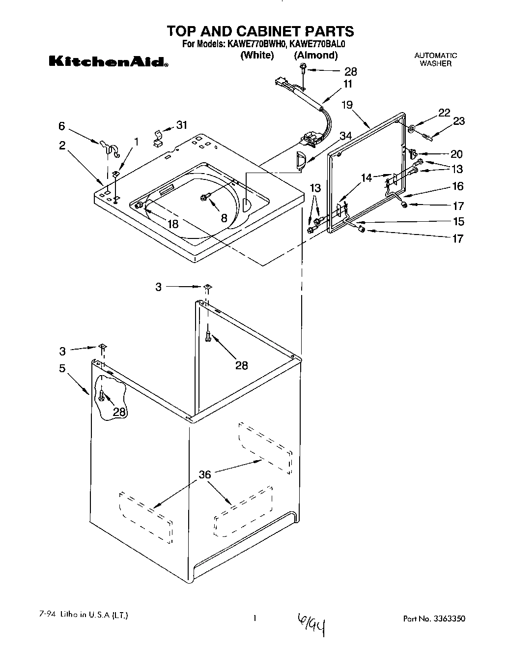 01 - TOP AND CABINET, LIT/OPTIONAL