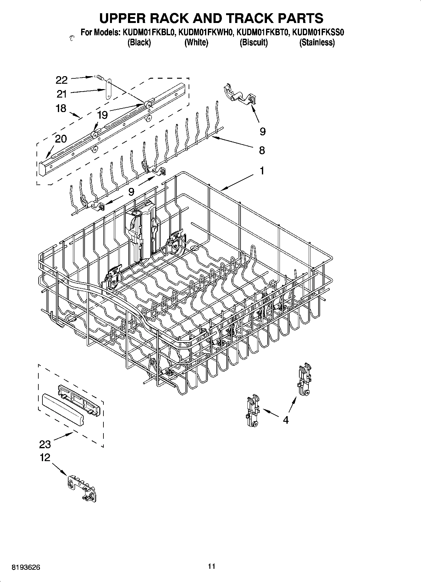 09 - UPPER RACK AND TRACK PARTS