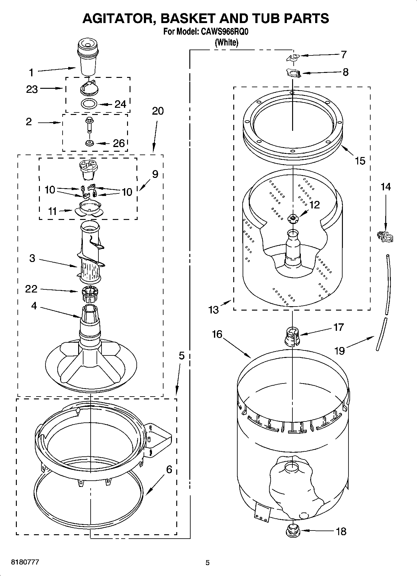 03 - AGITATOR, BASKET AND TUB PARTS