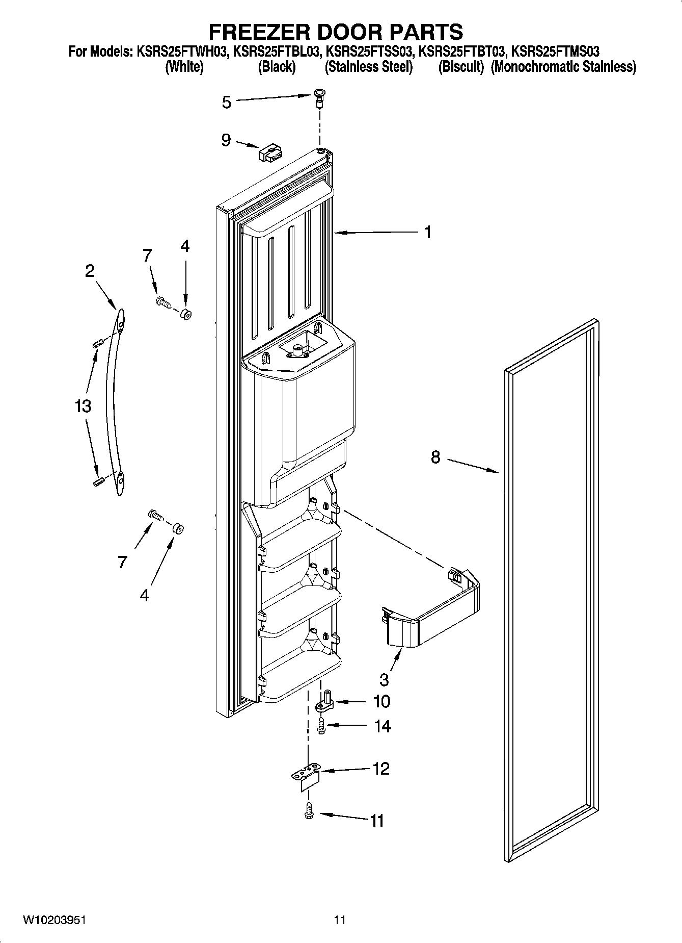 07 - FREEZER DOOR PARTS