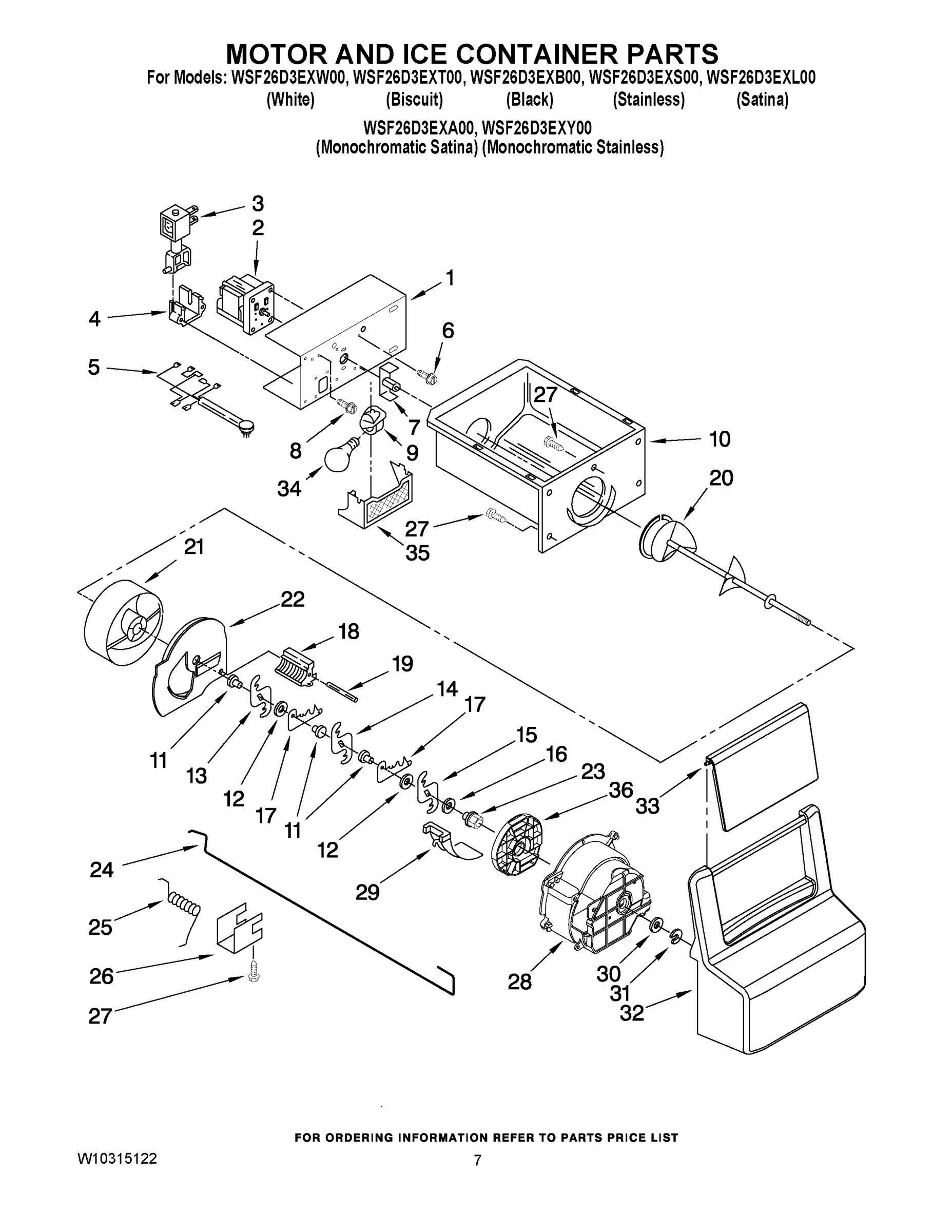 05 - MOTOR AND ICE CONTAINER PARTS