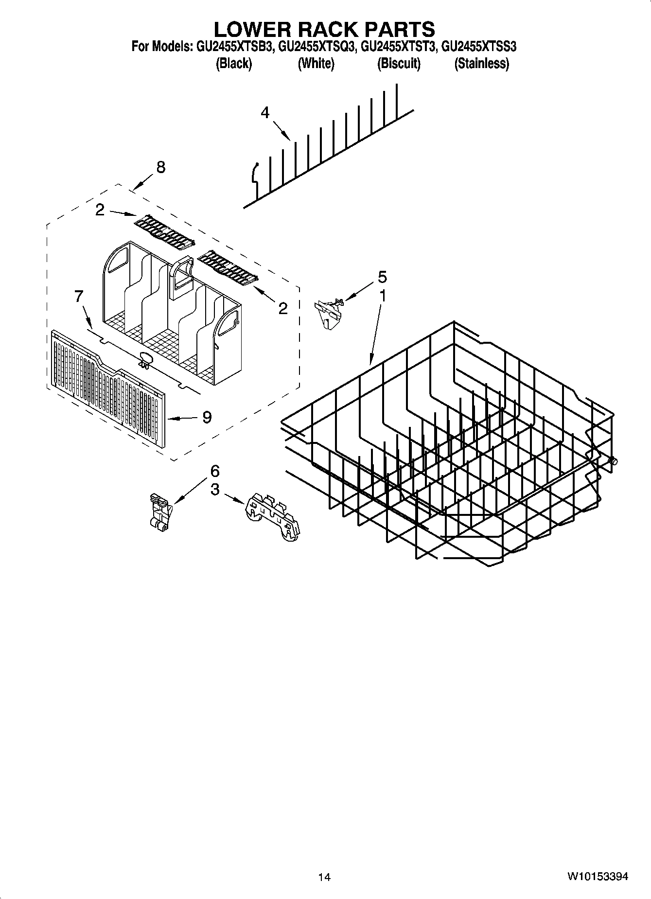 11 - LOWER RACK PARTS, OPTIONAL PARTS (NOT INCLUDED)