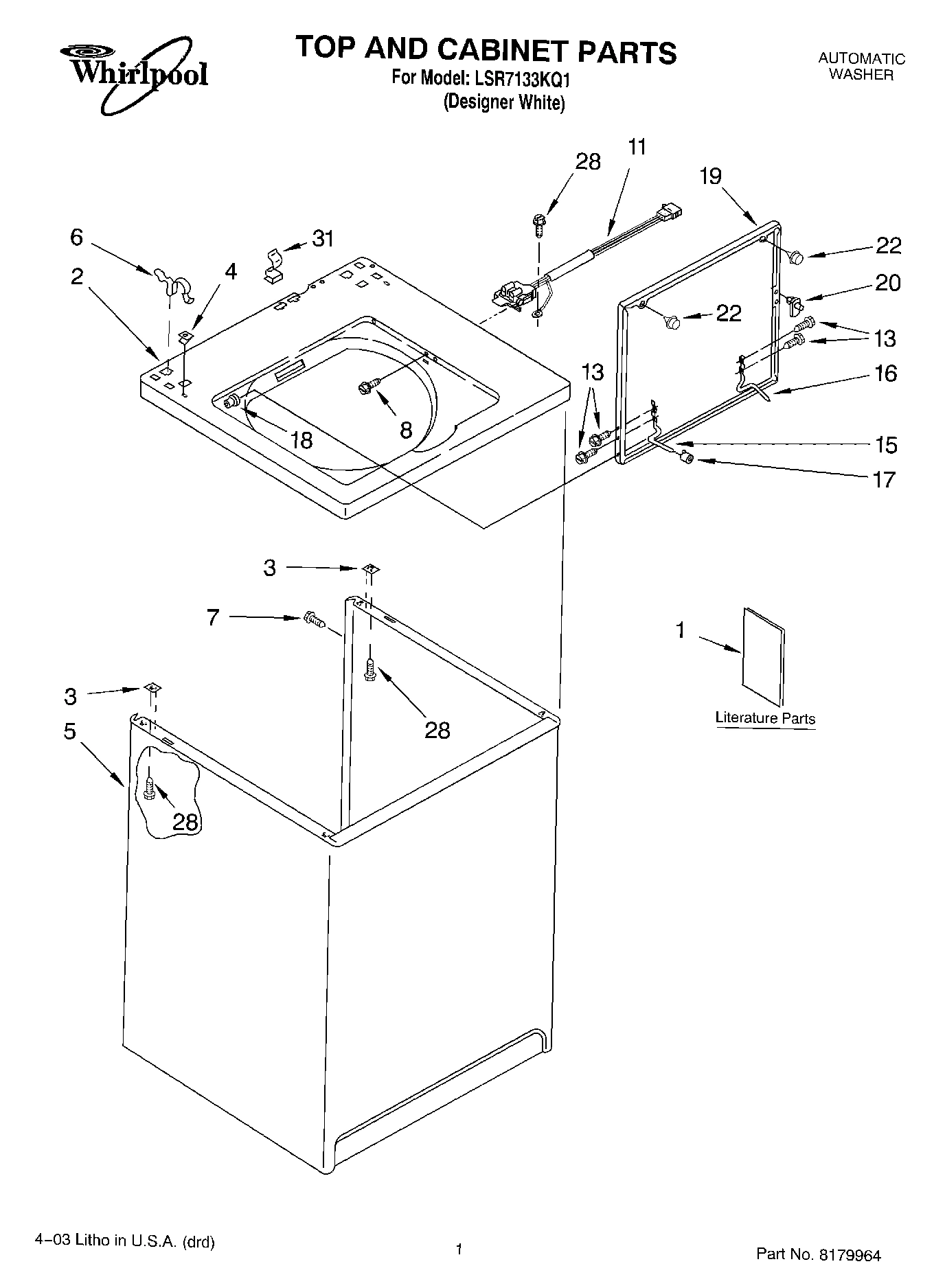 01 - TOP AND CABINET PARTS