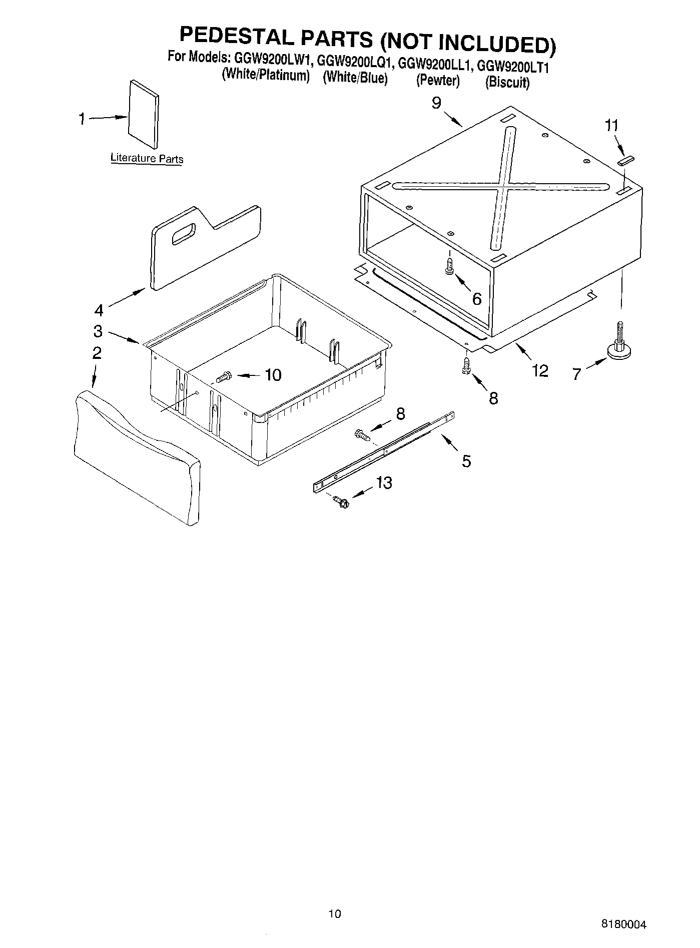 06 - PEDESTAL PARTS (NOT INCLUDED)