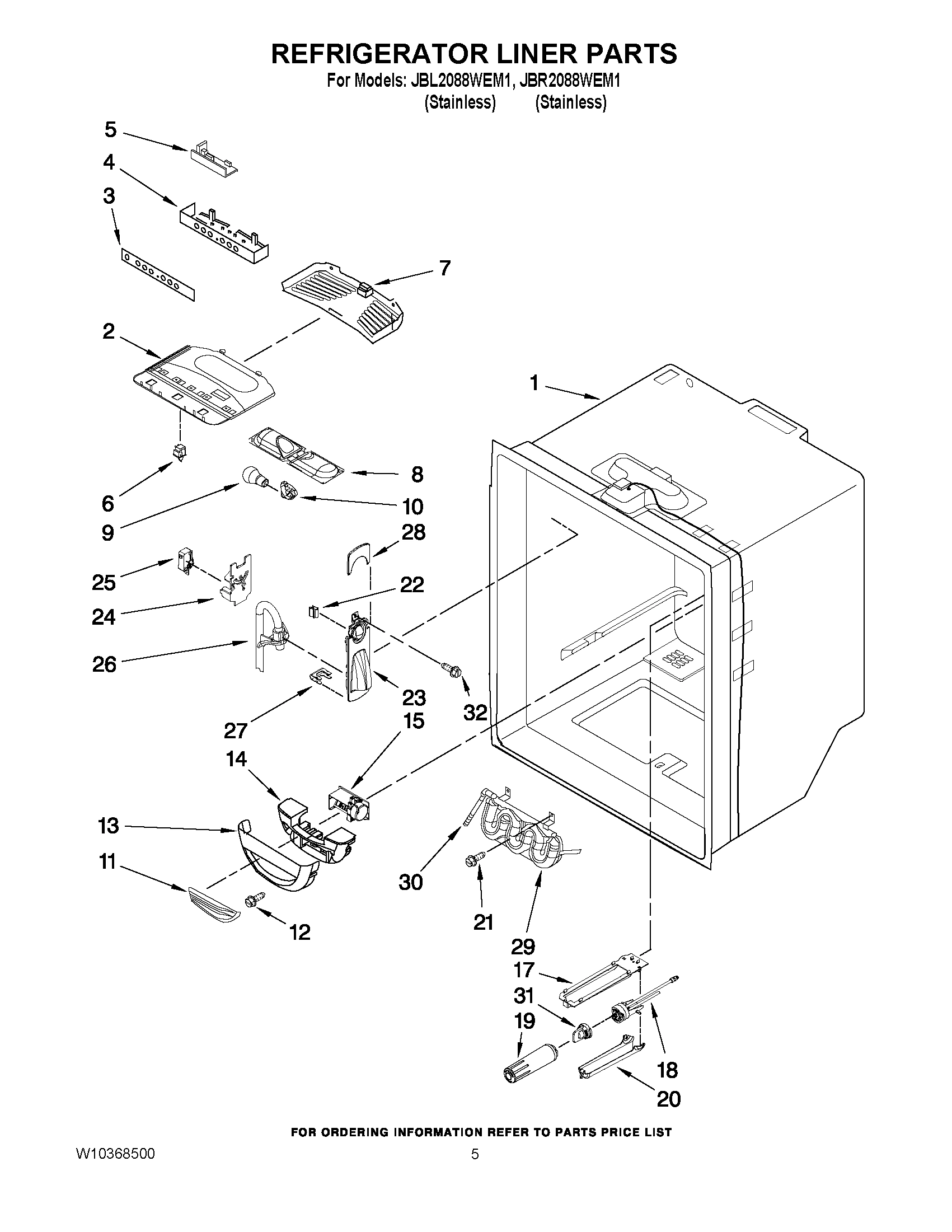 03 - REFRIGERATOR LINER PARTS