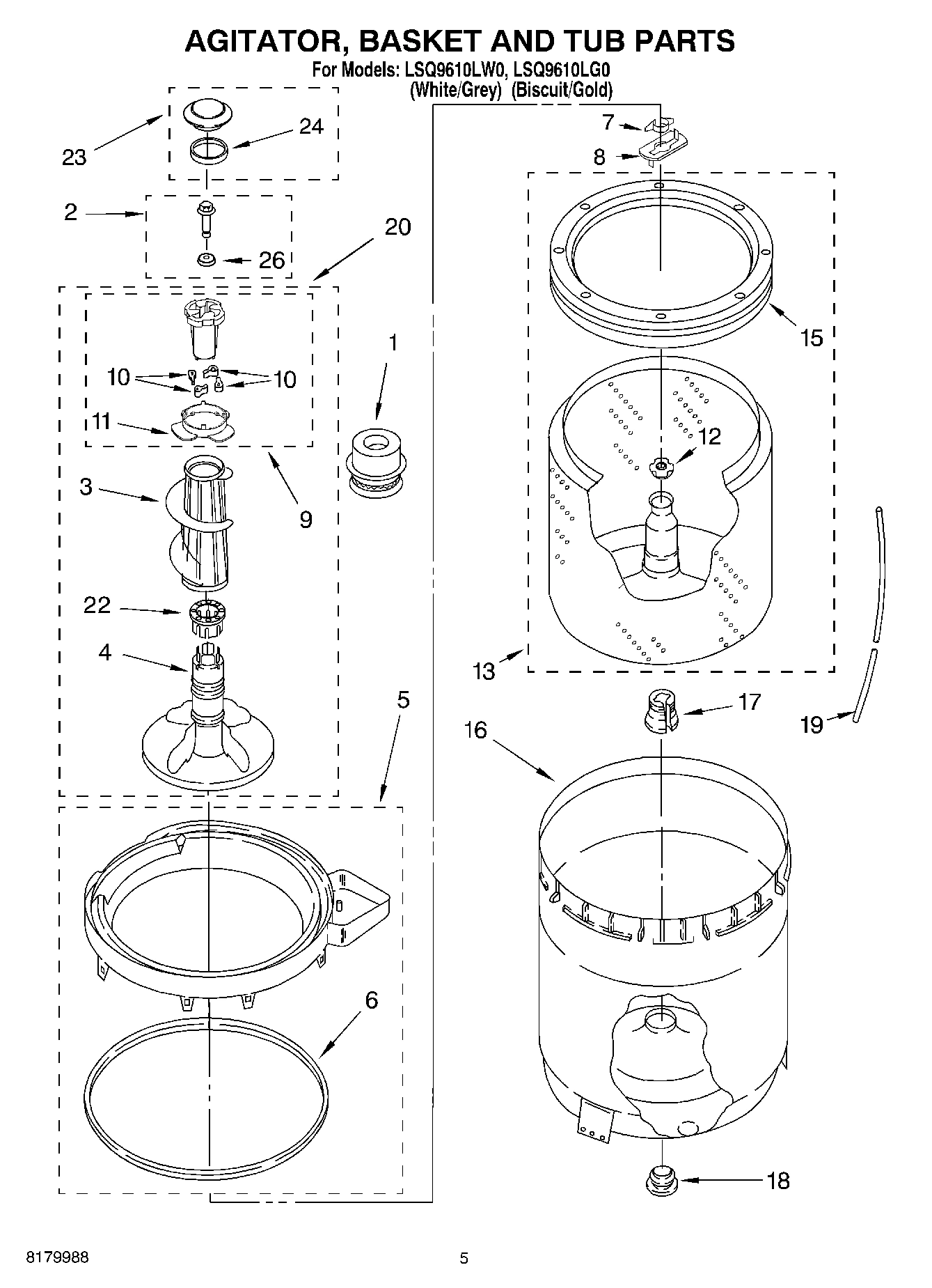 03 - AGITATOR, BASKET AND TUB PARTS