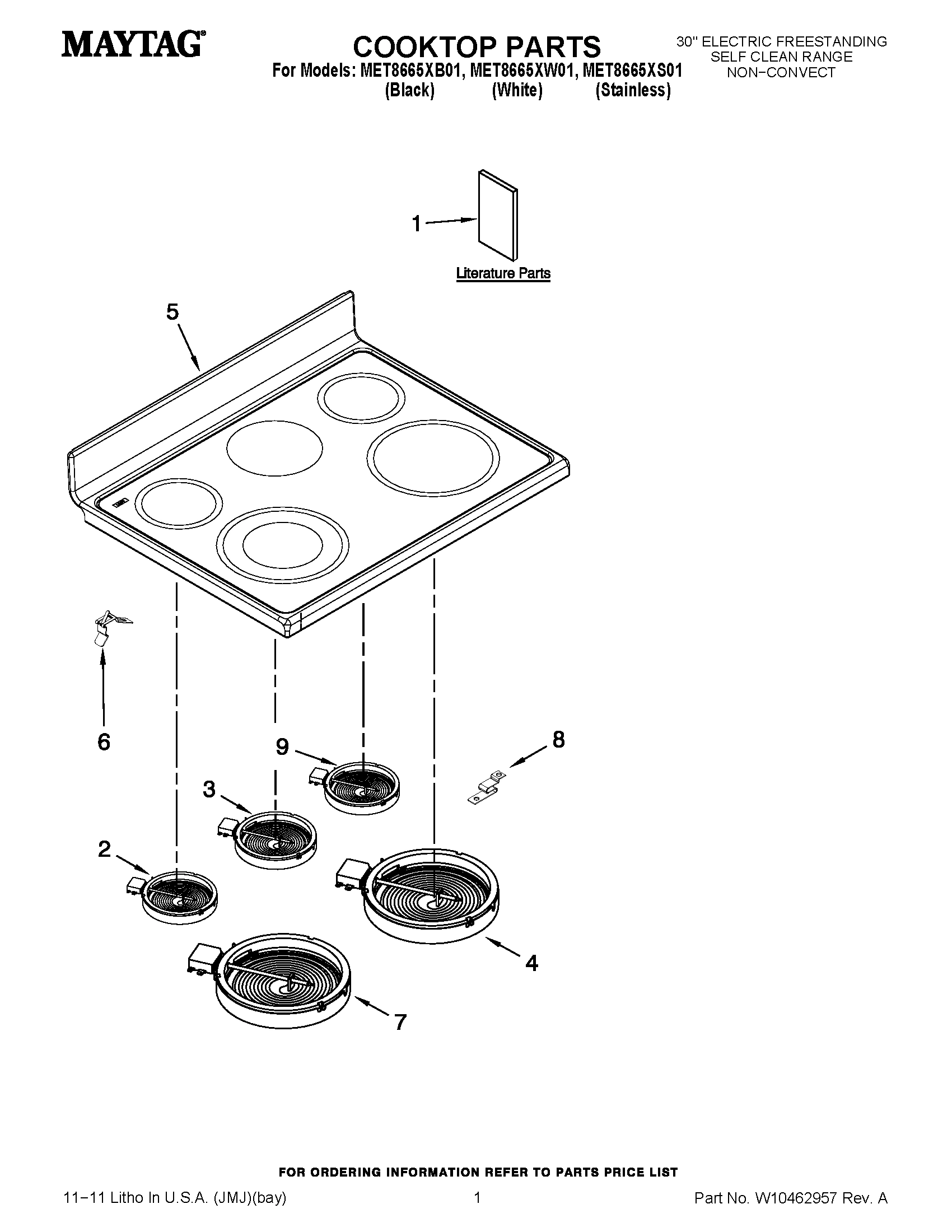 01 - COOKTOP PARTS
