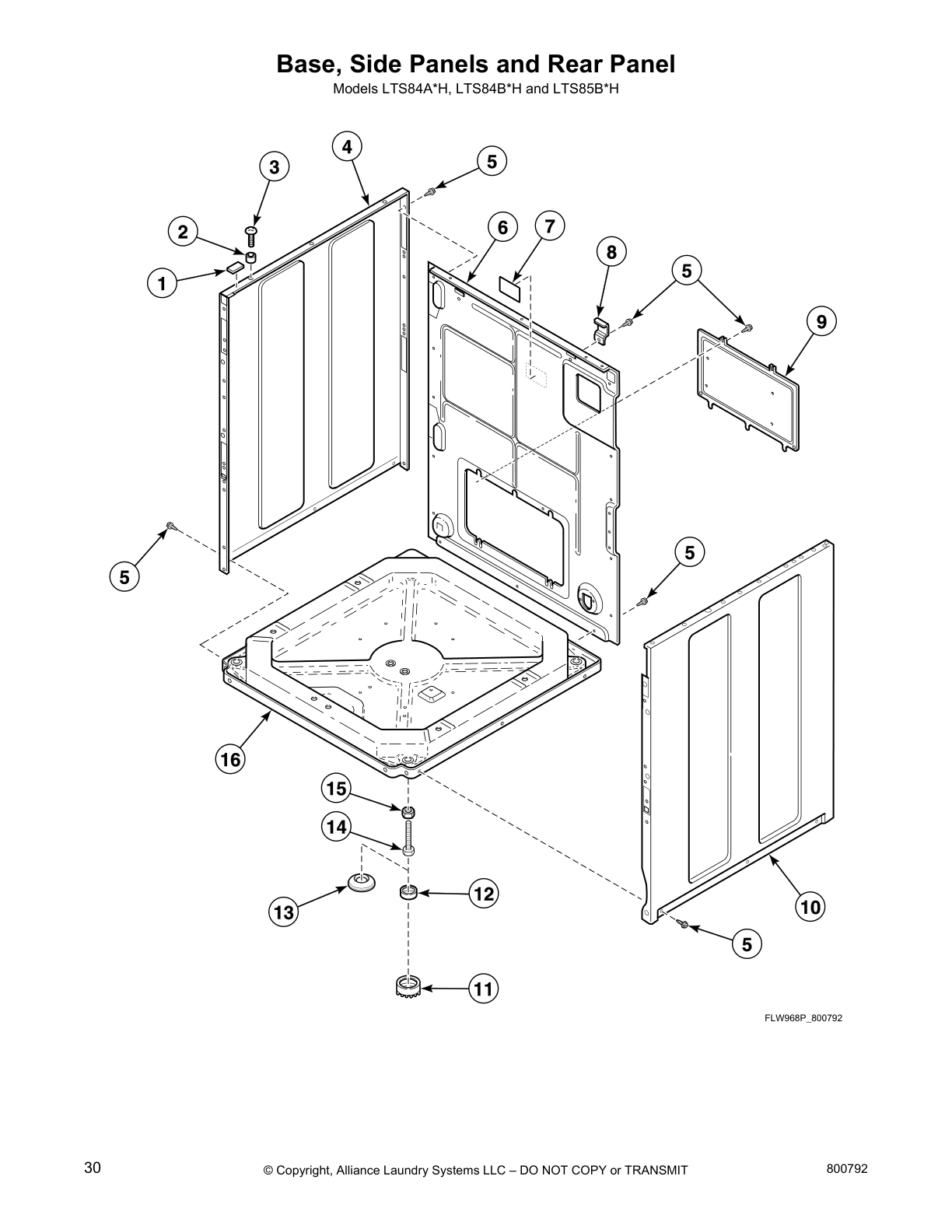 Base, Side Panels and Rear Panel