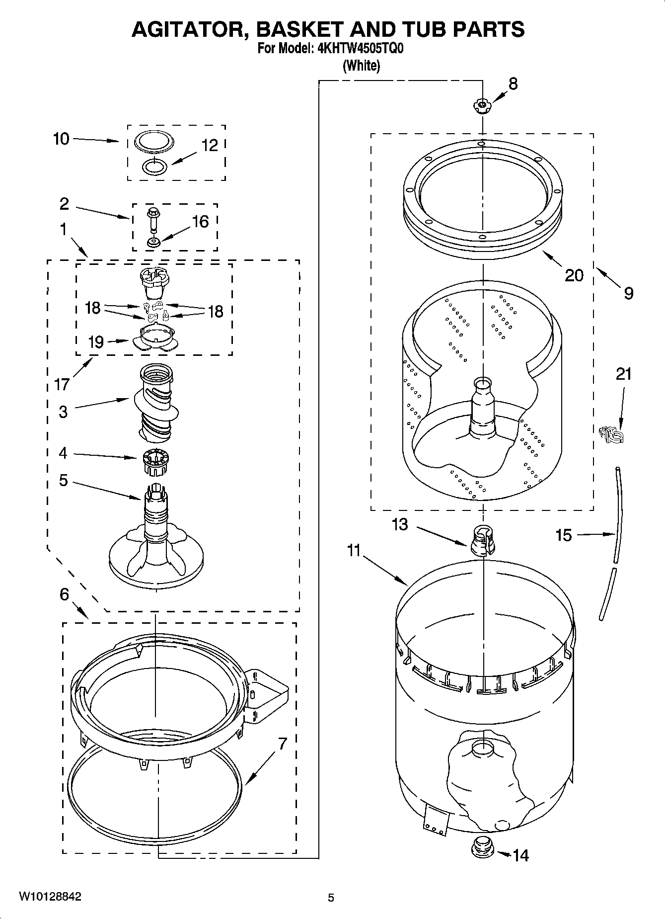 03 - AGITATOR, BASKET AND TUB PARTS