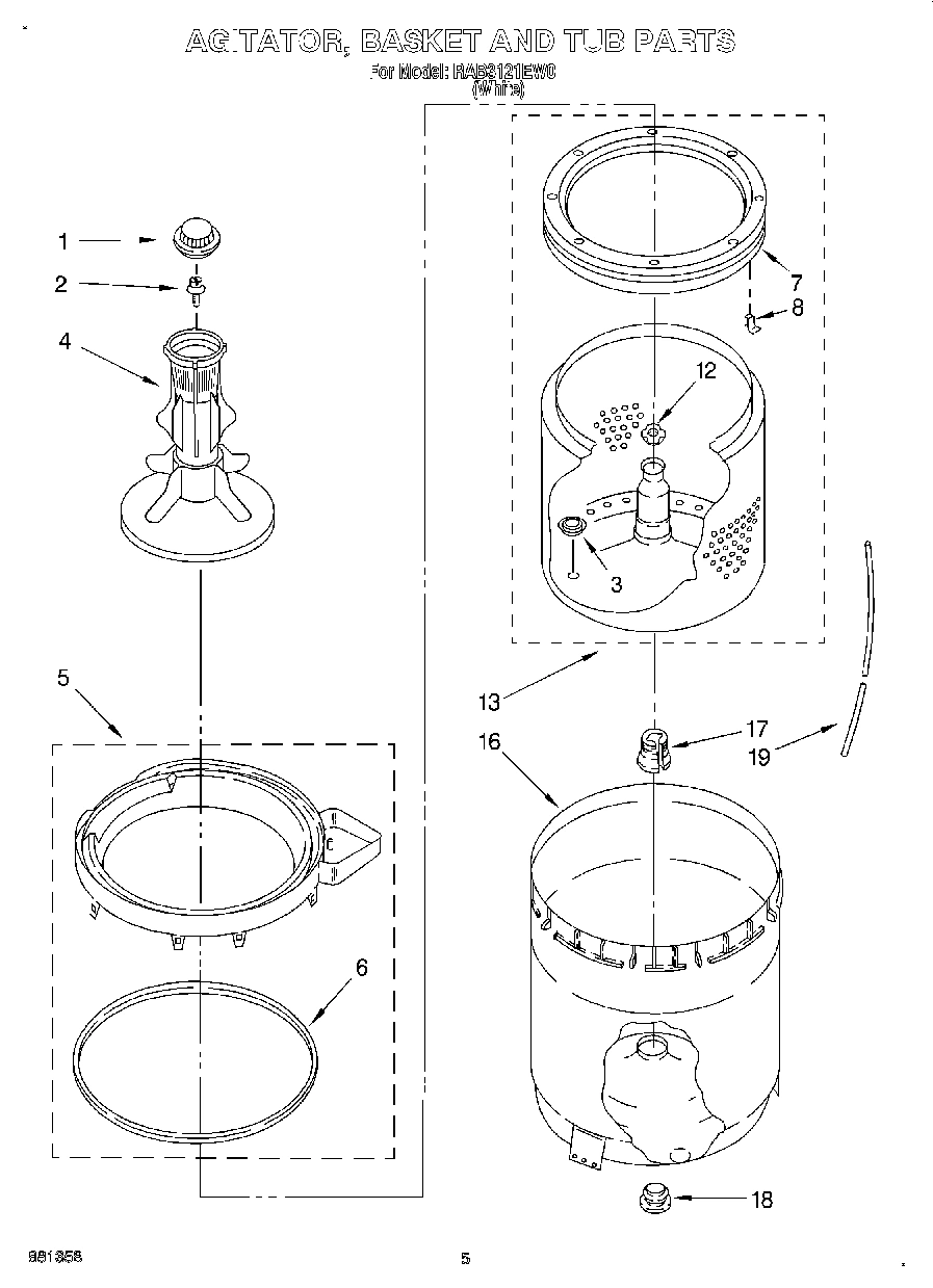03 - AGITATOR, BASKET AND TUB