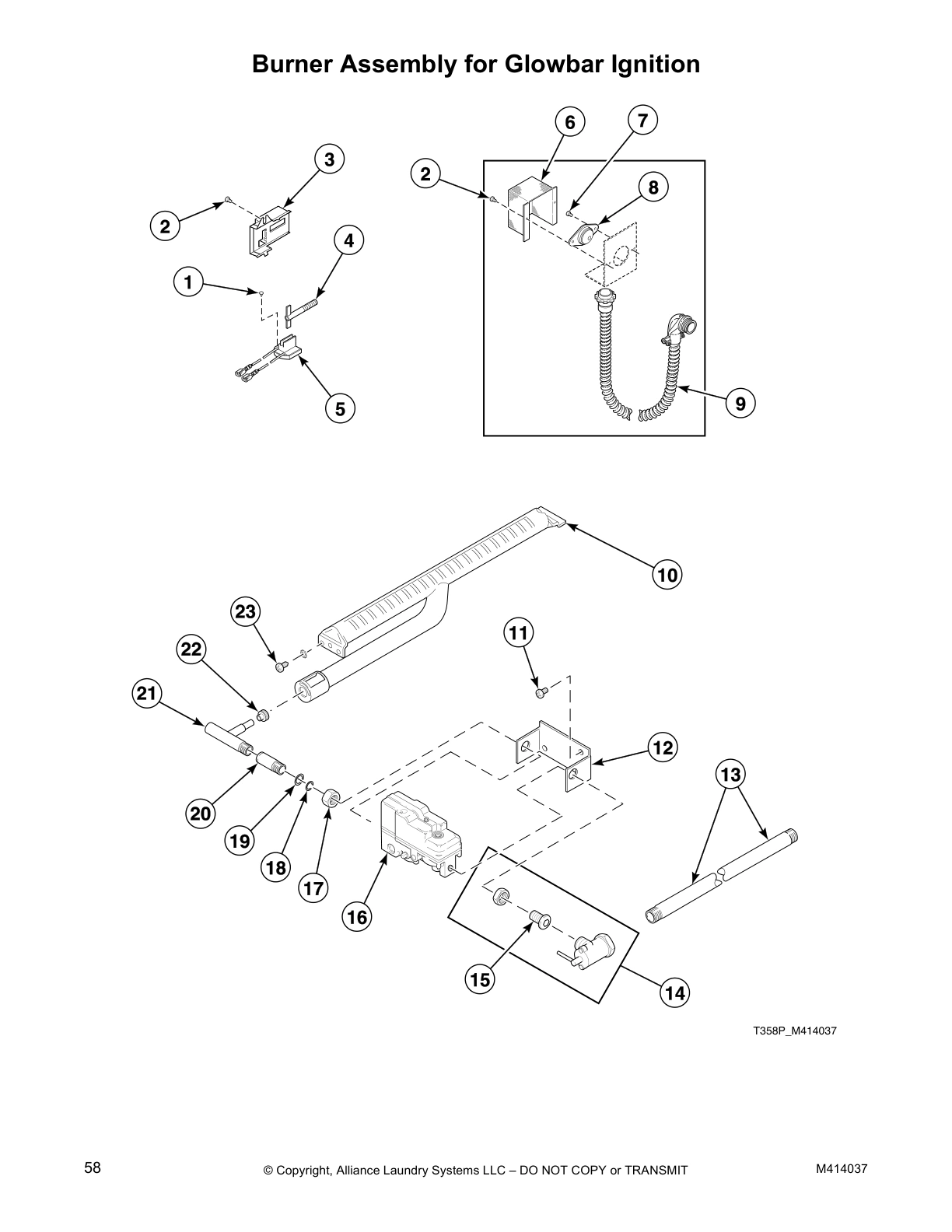 Burner Assembly for Glowbar Ignition