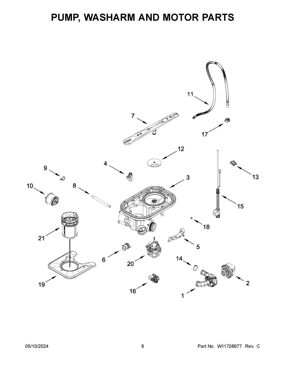05 - PUMP, WASHARM AND MOTOR PARTS