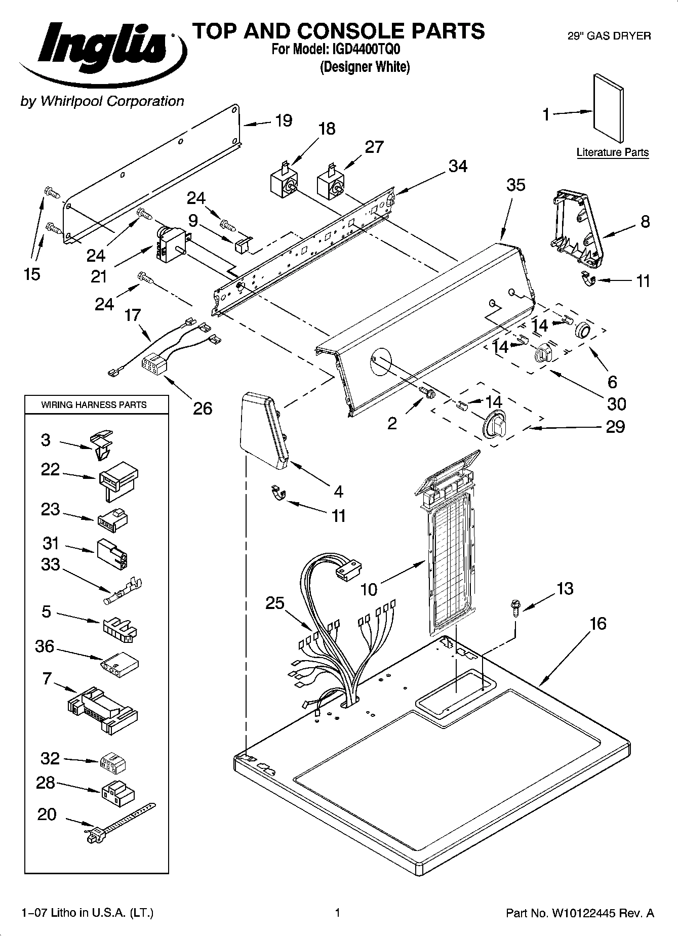 01 - TOP AND CONSOLE PARTS