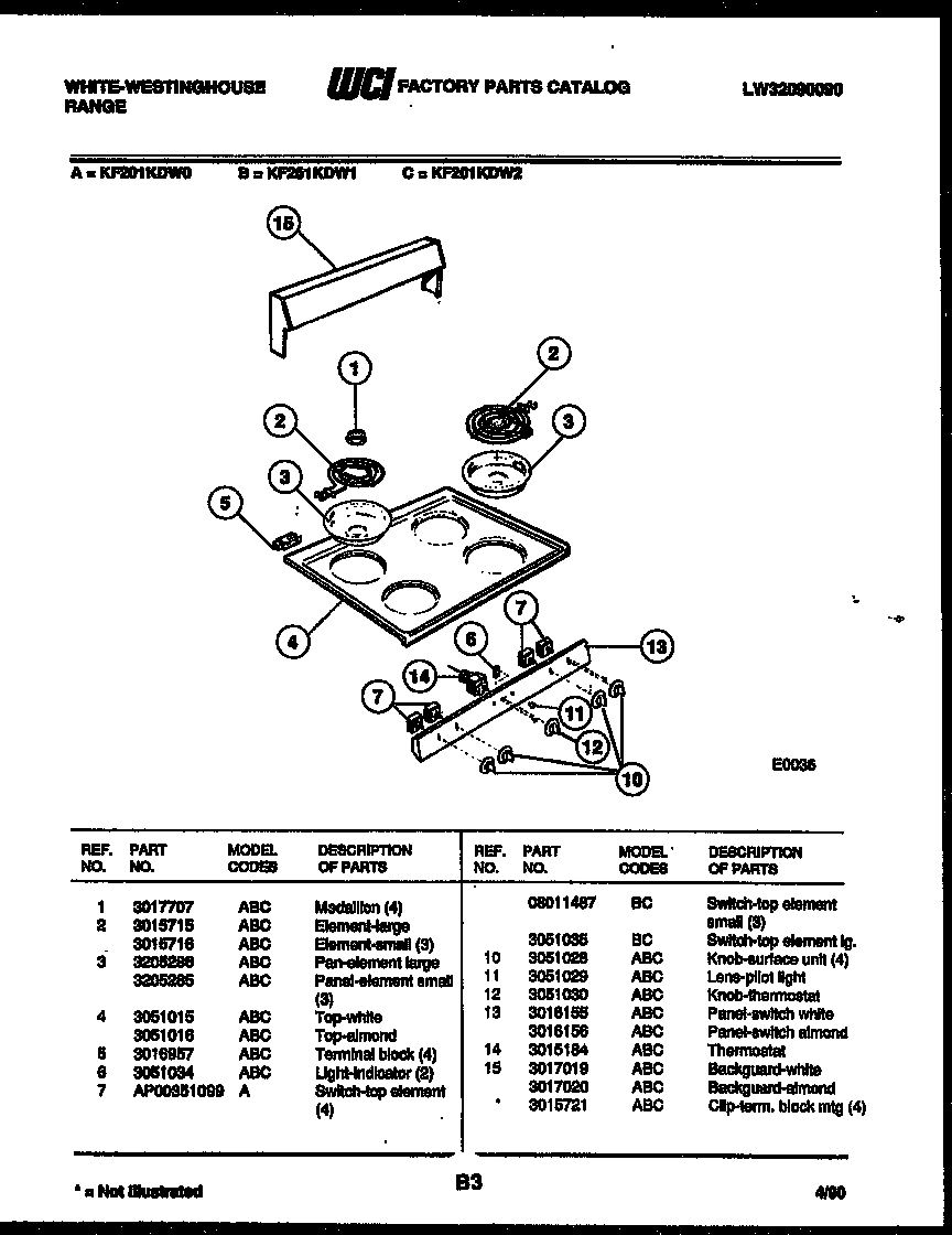 02 - BACKGUARD AND COOKTOP PARTS