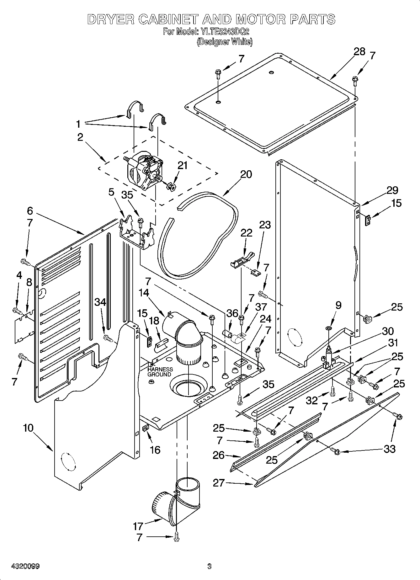 03 - DRYER CABINET AND MOTOR PARTS