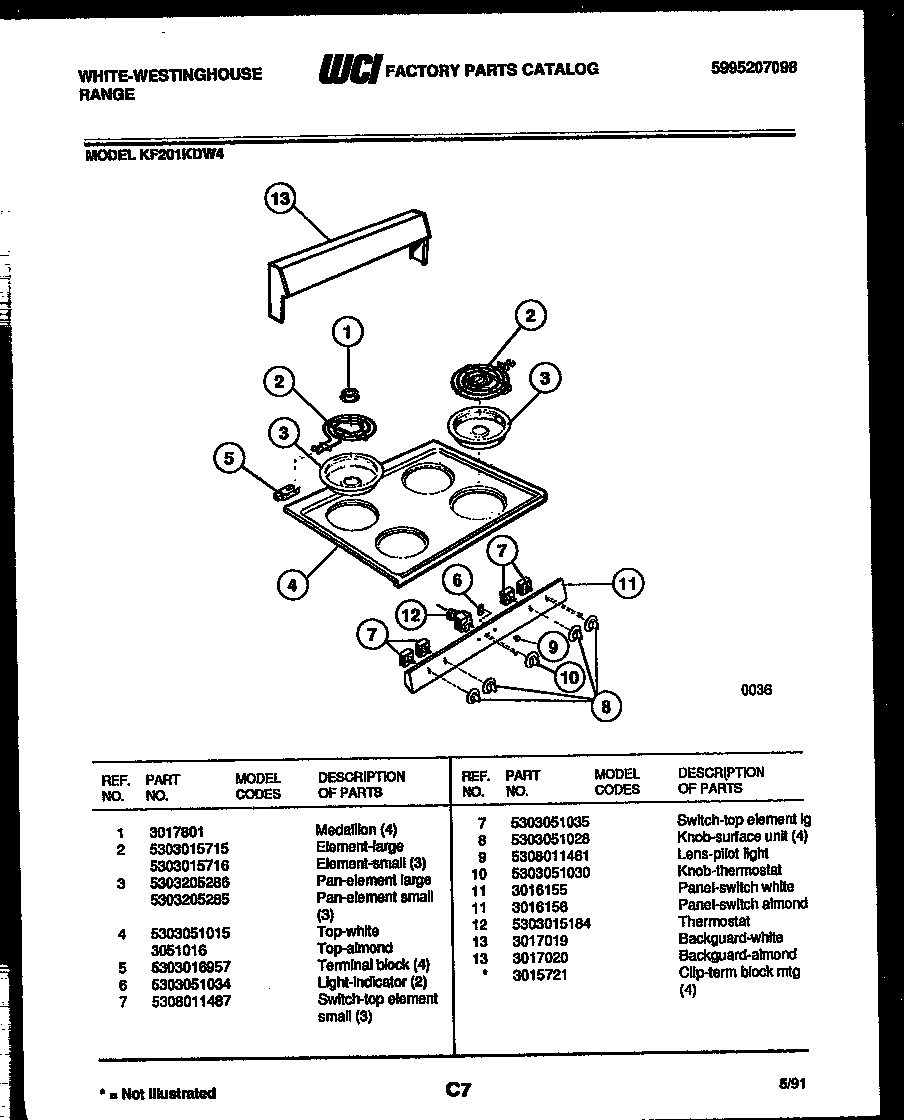 02 - BACKGUARD AND COOKTOP PARTS