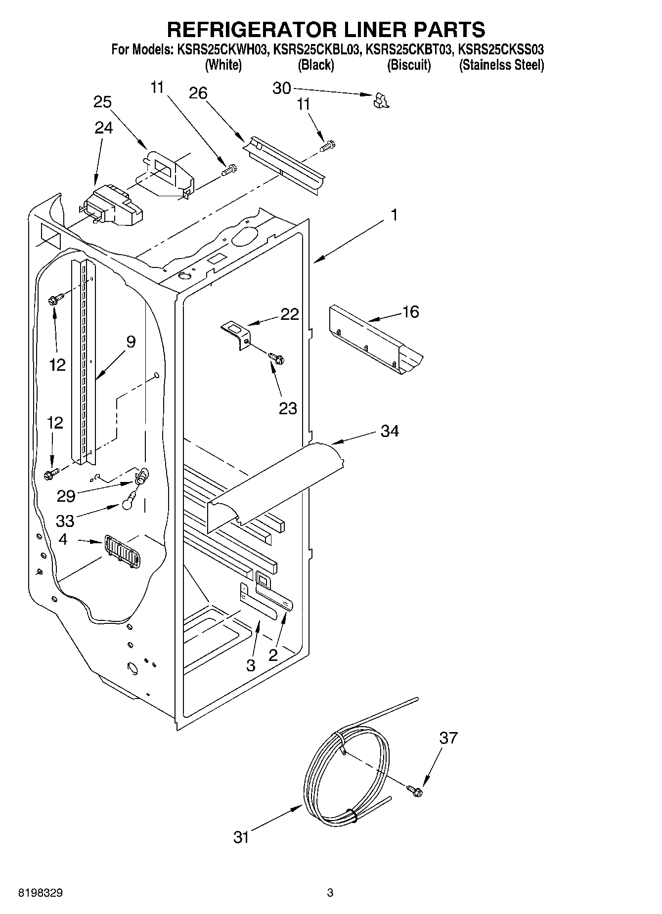 02 - REFRIGERATOR LINER PARTS