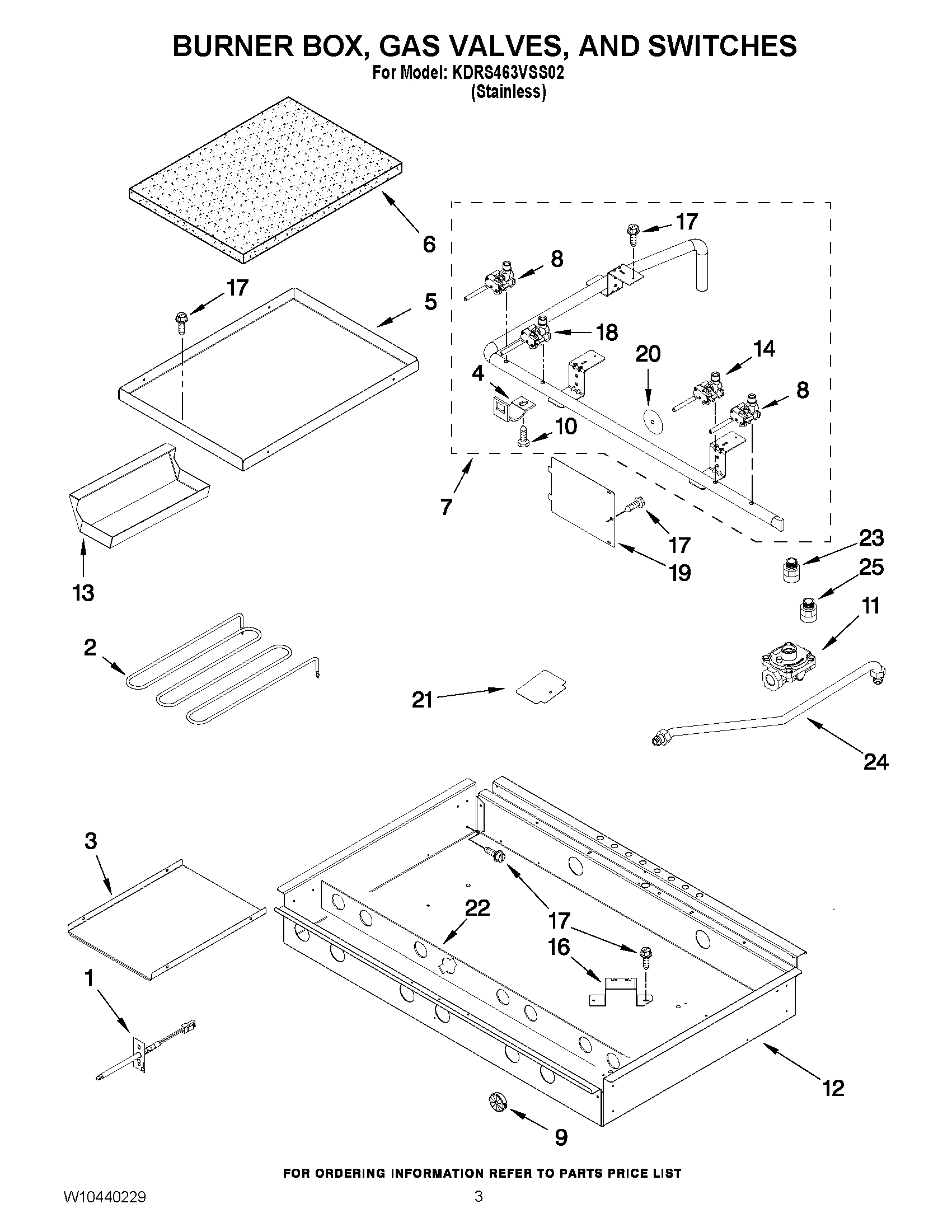 02 - BURNER BOX, GAS VALVES, AND SWITCHES