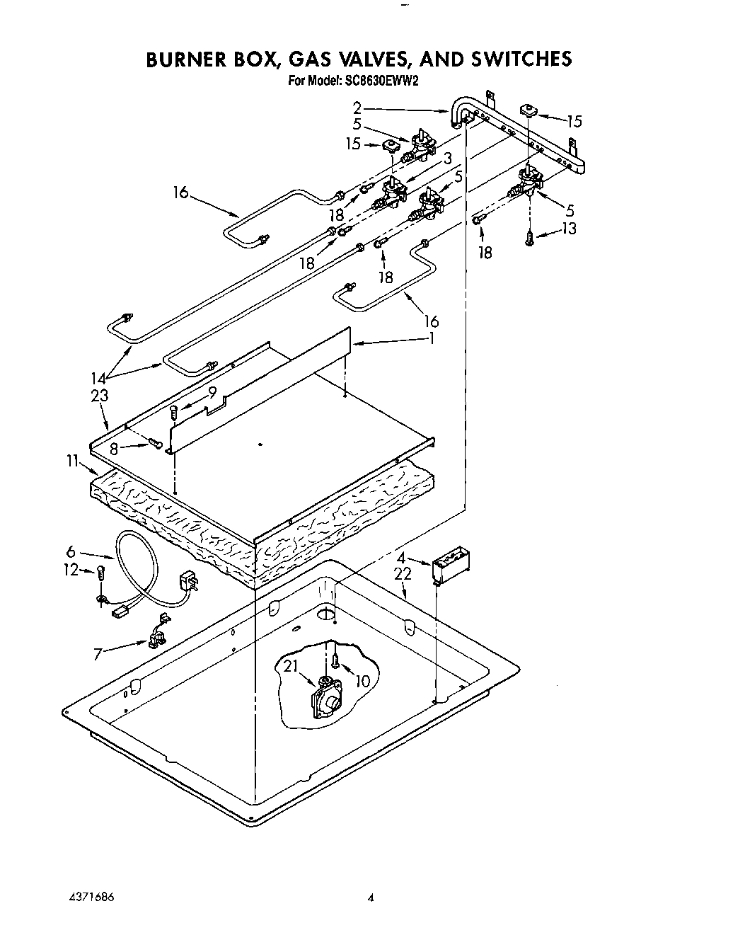 04 - BURNER BOX, GAS VALVES, AND SWITCHES