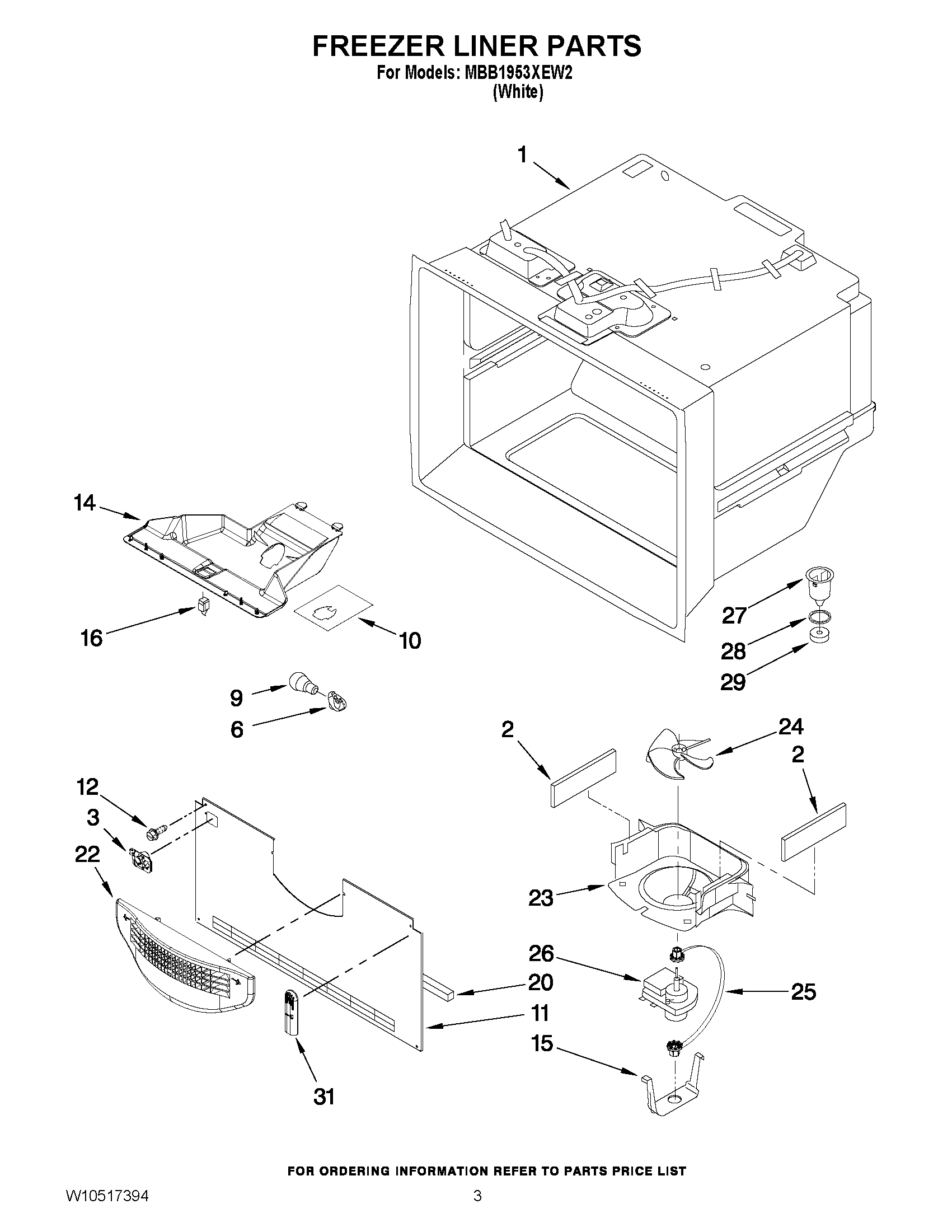 02 - FREEZER LINER PARTS