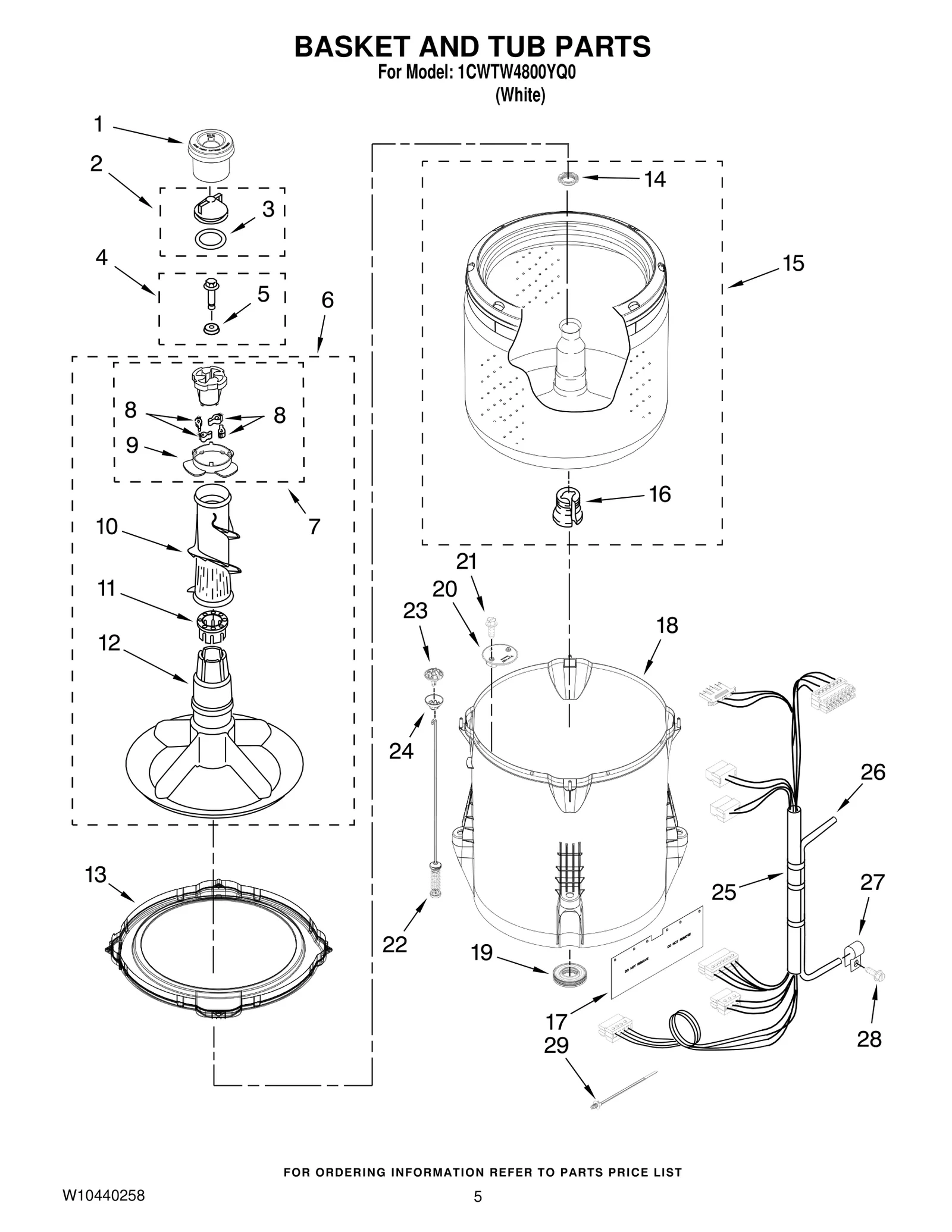 BASKET AND TUB PARTS