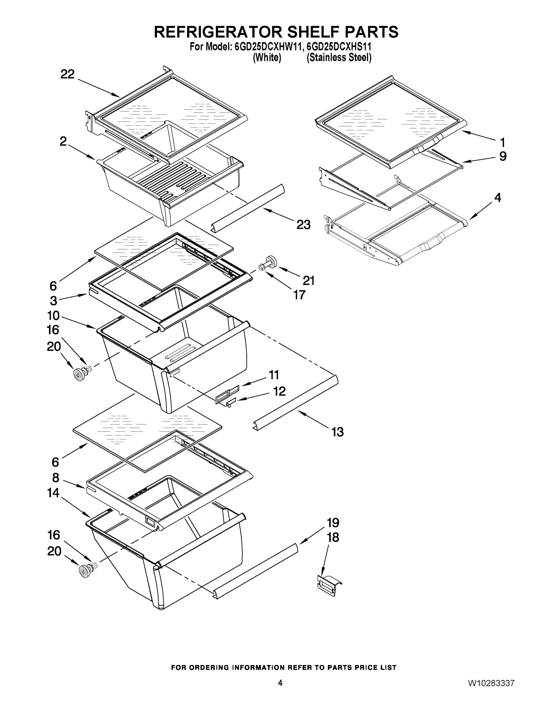 03 - REFRIGERATOR SHELF PARTS
