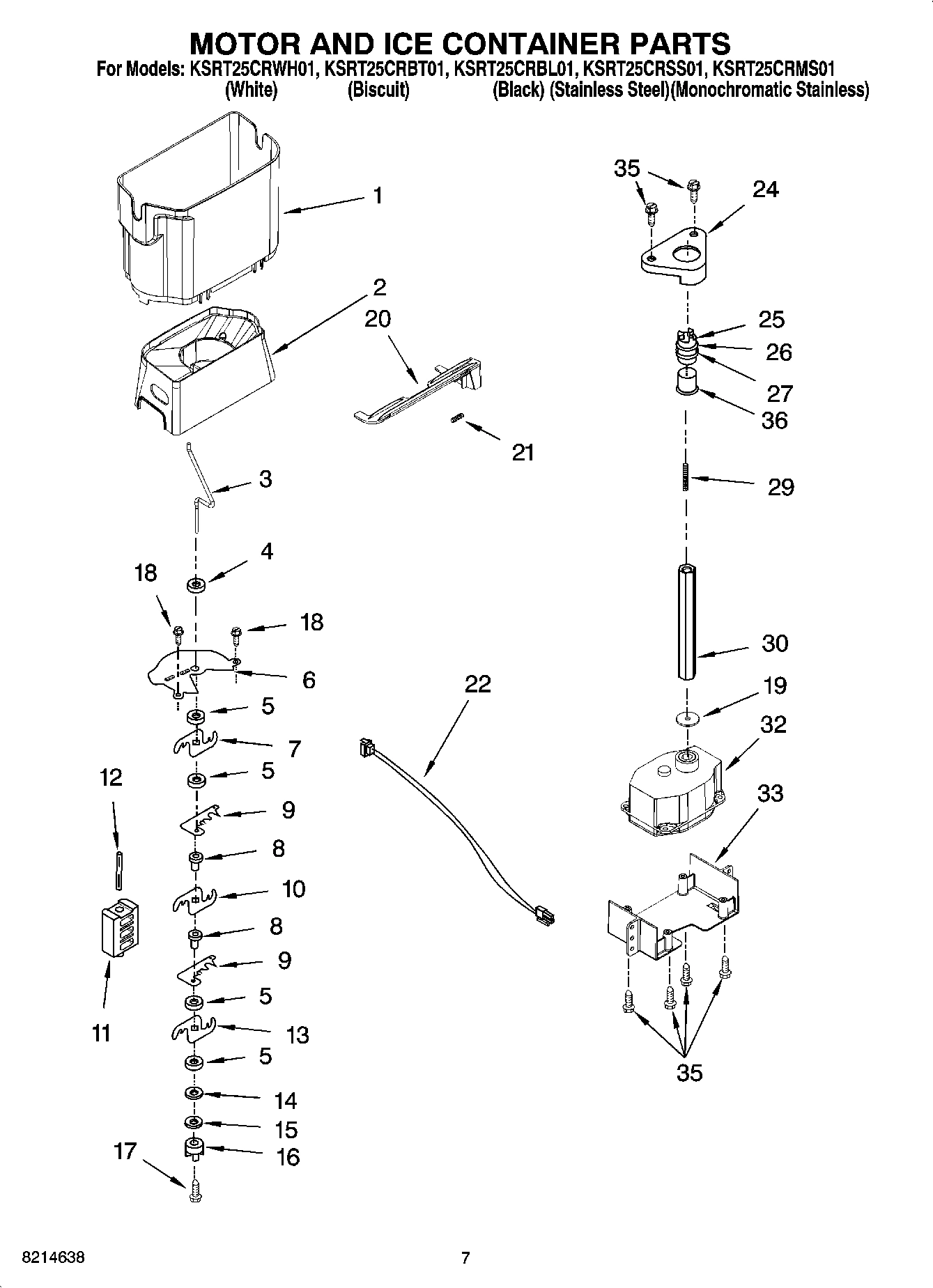 05 - MOTOR AND ICE CONTAINER PARTS