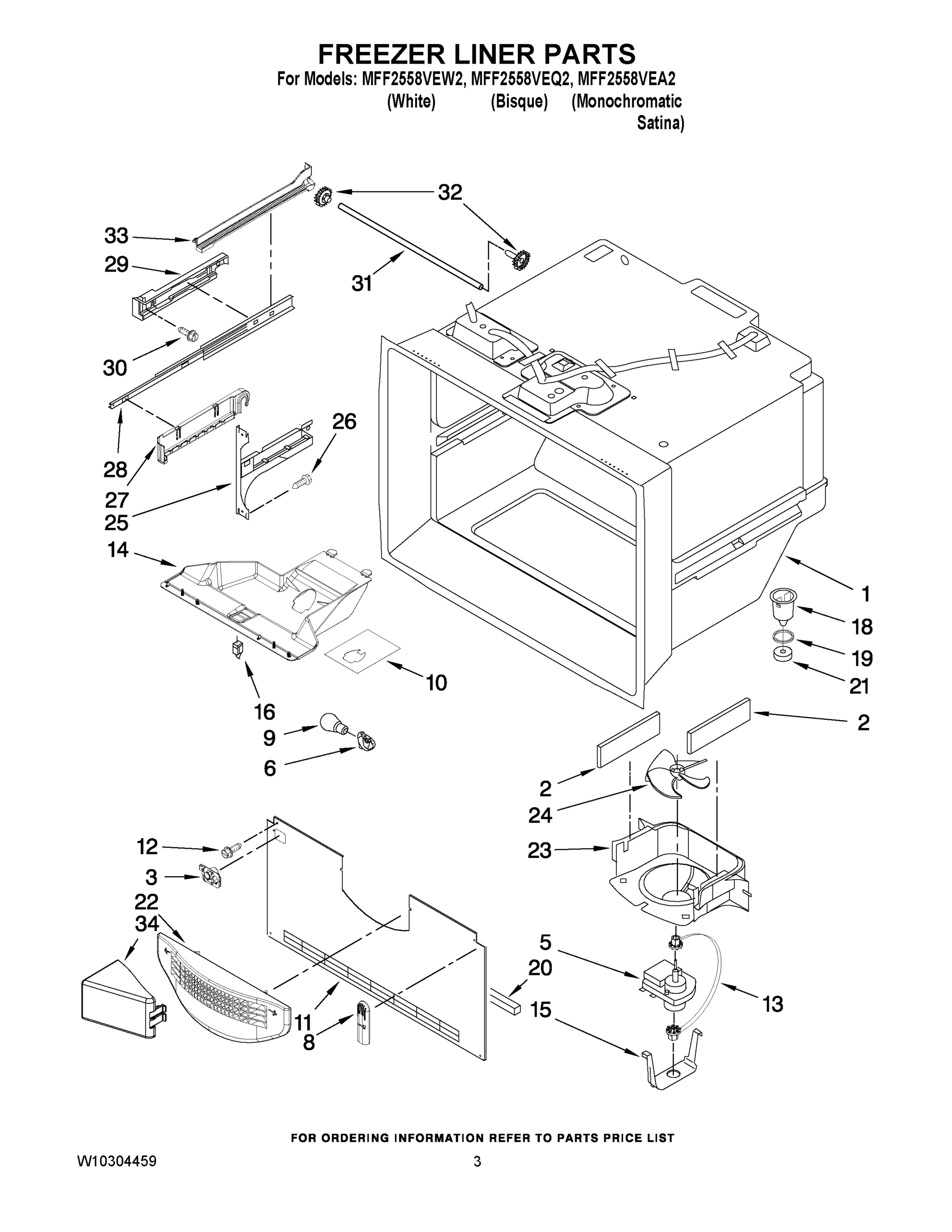 02 - FREEZER LINER PARTS