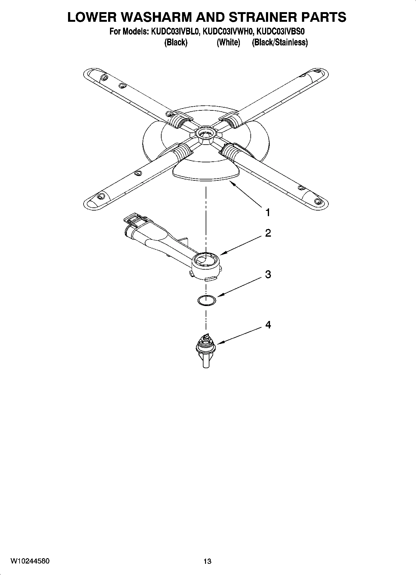 11 - LOWER WASHARM AND STRAINER PARTS, OPTIONAL PARTS (NOT INCLUDED)