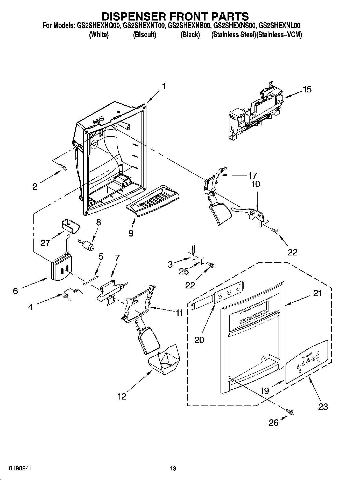 08 - DISPENSER FRONT PARTS