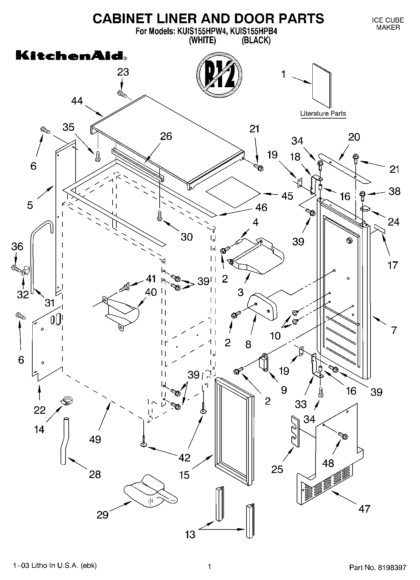 01 - CABINET LINER AND DOOR PARTS