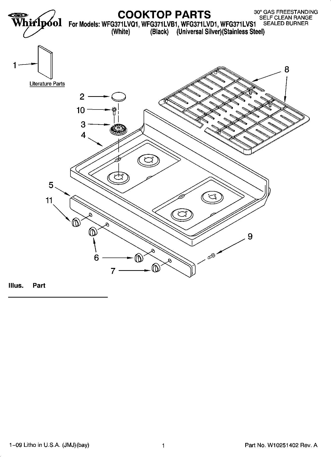 01 - COOKTOP PARTS