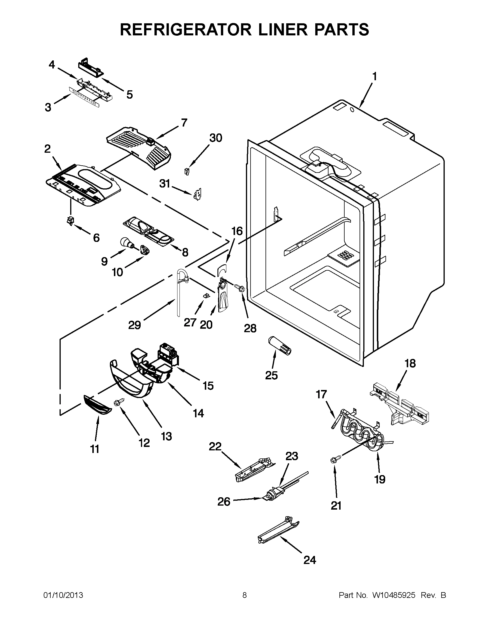 04 - REFRIGERATOR LINER PARTS
