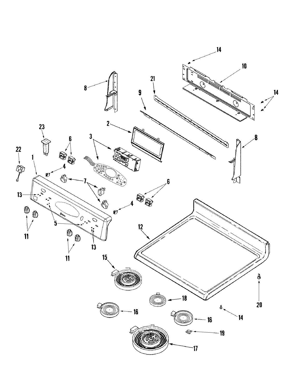 02 - CONTROL PANEL/TOP ASSEMBLY