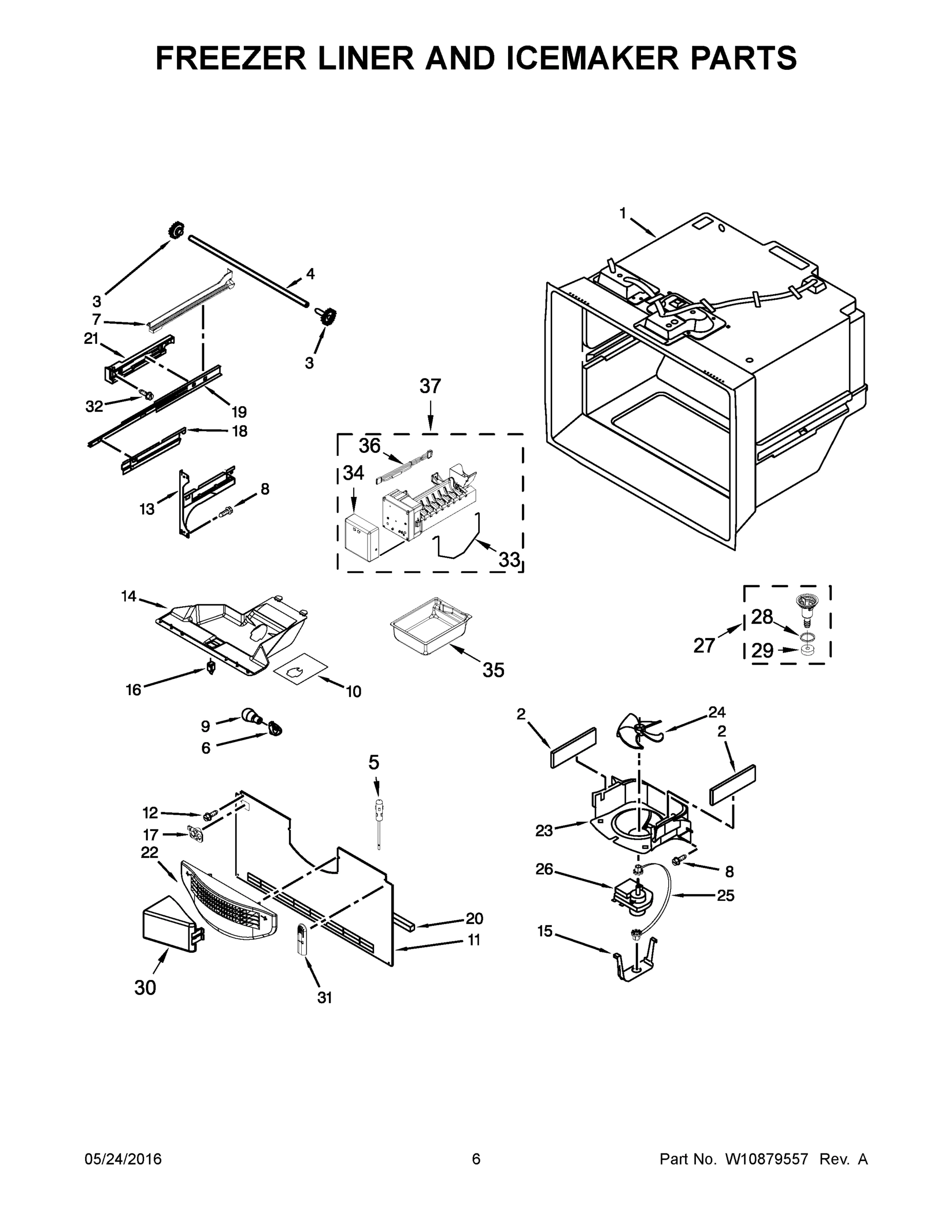 04 - FREEZER LINER AND ICEMAKER PARTS