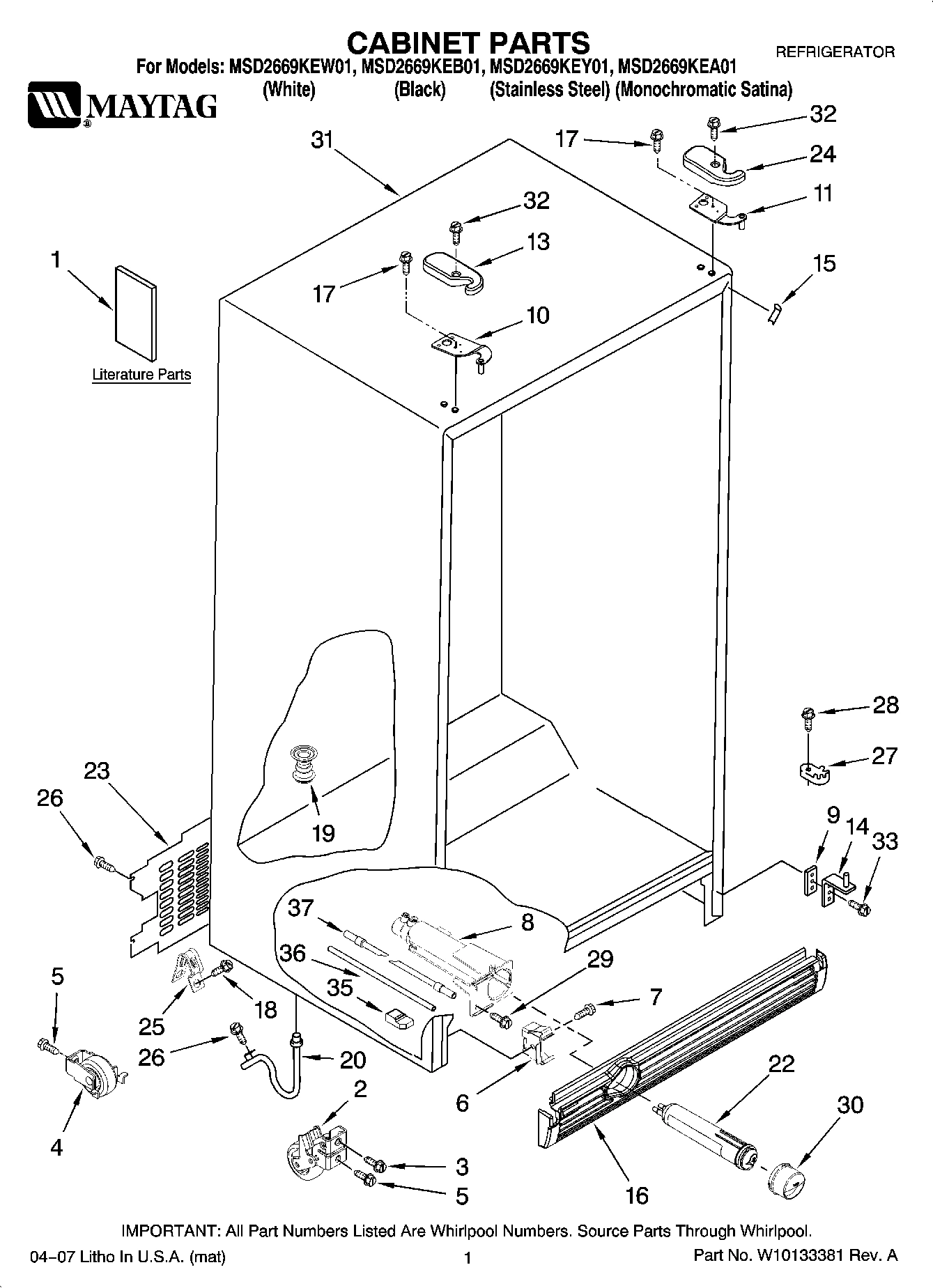 01 - CABINET PARTS