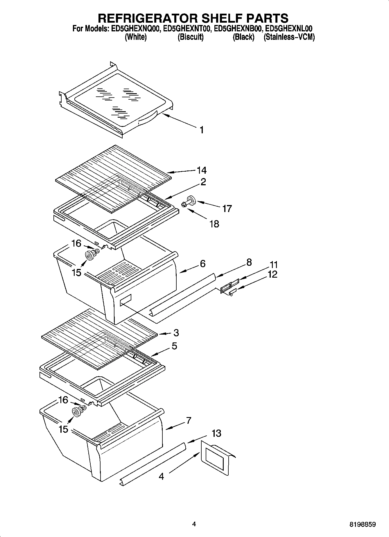 03 - REFRIGERATOR SHELF PARTS