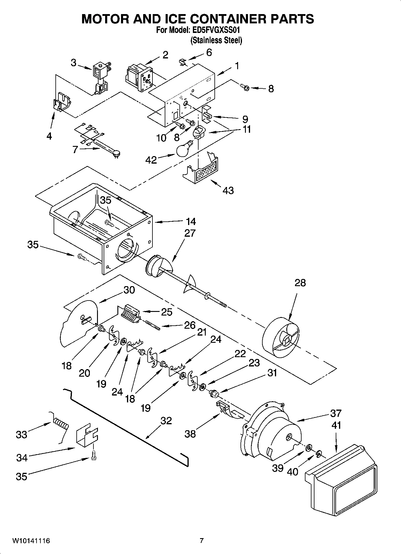 05 - MOTOR AND ICE CONTAINER PARTS