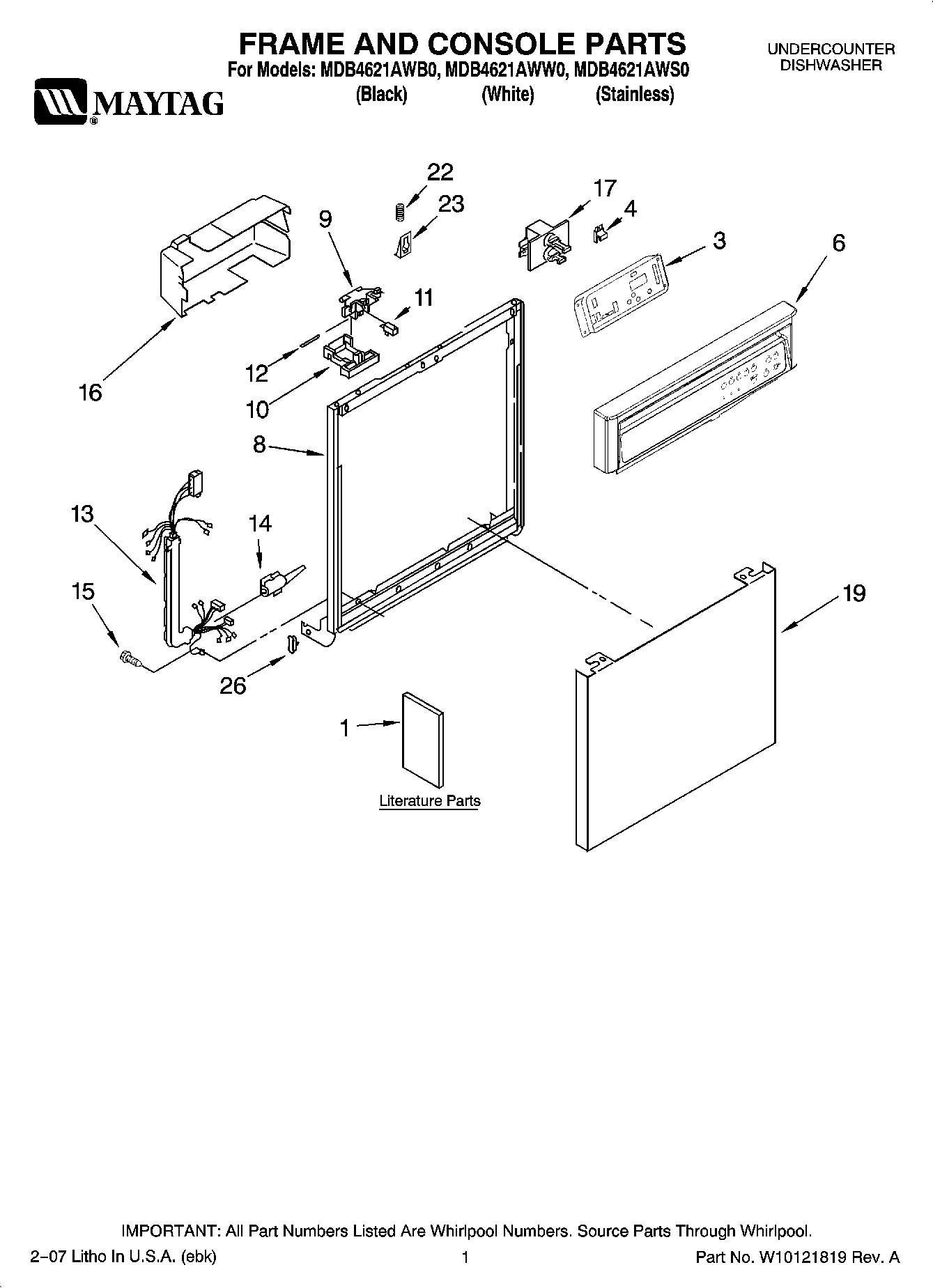 01 - FRAME AND CONSOLE PARTS