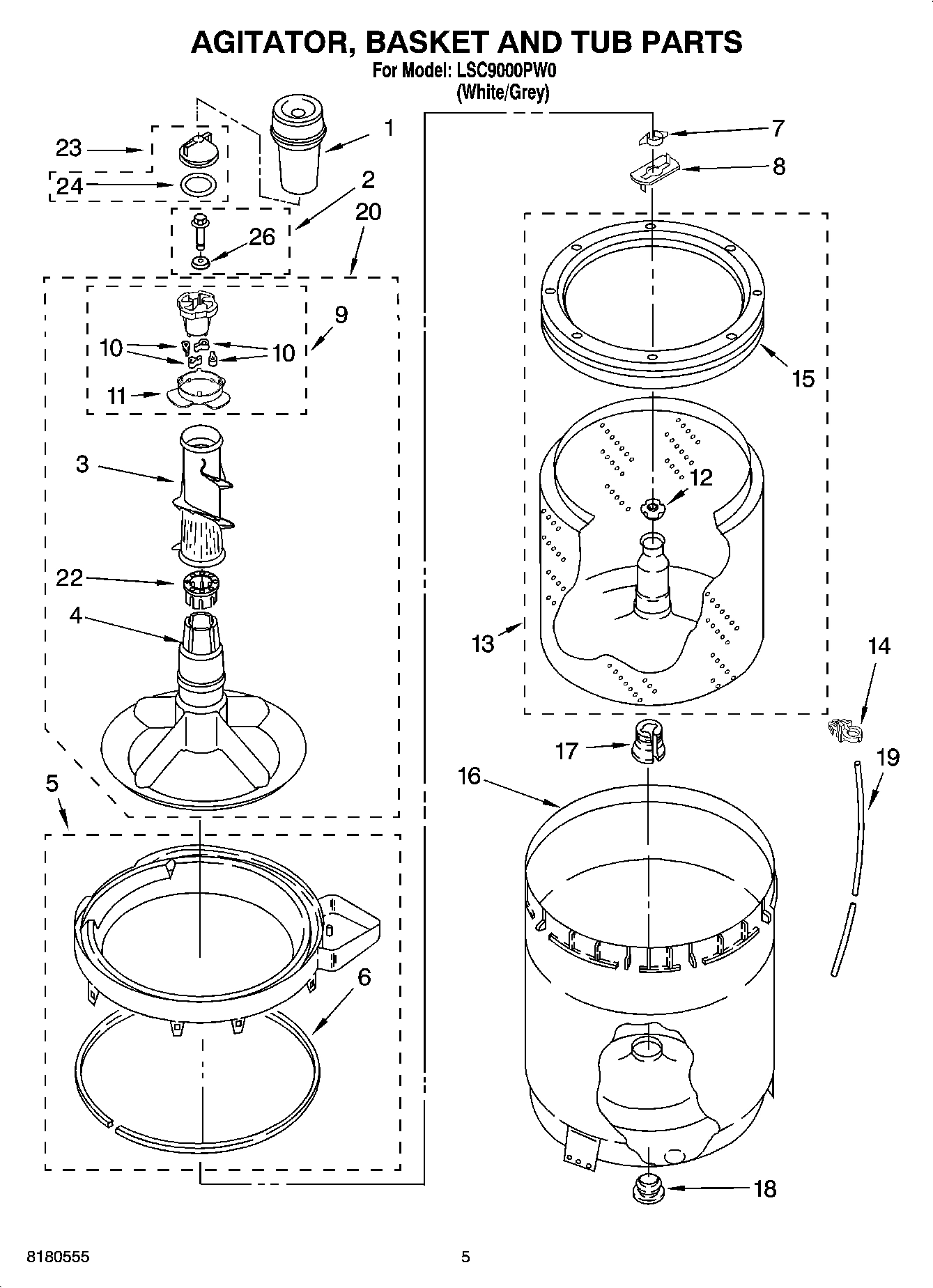 03 - AGITATOR, BASKET AND TUB PARTS