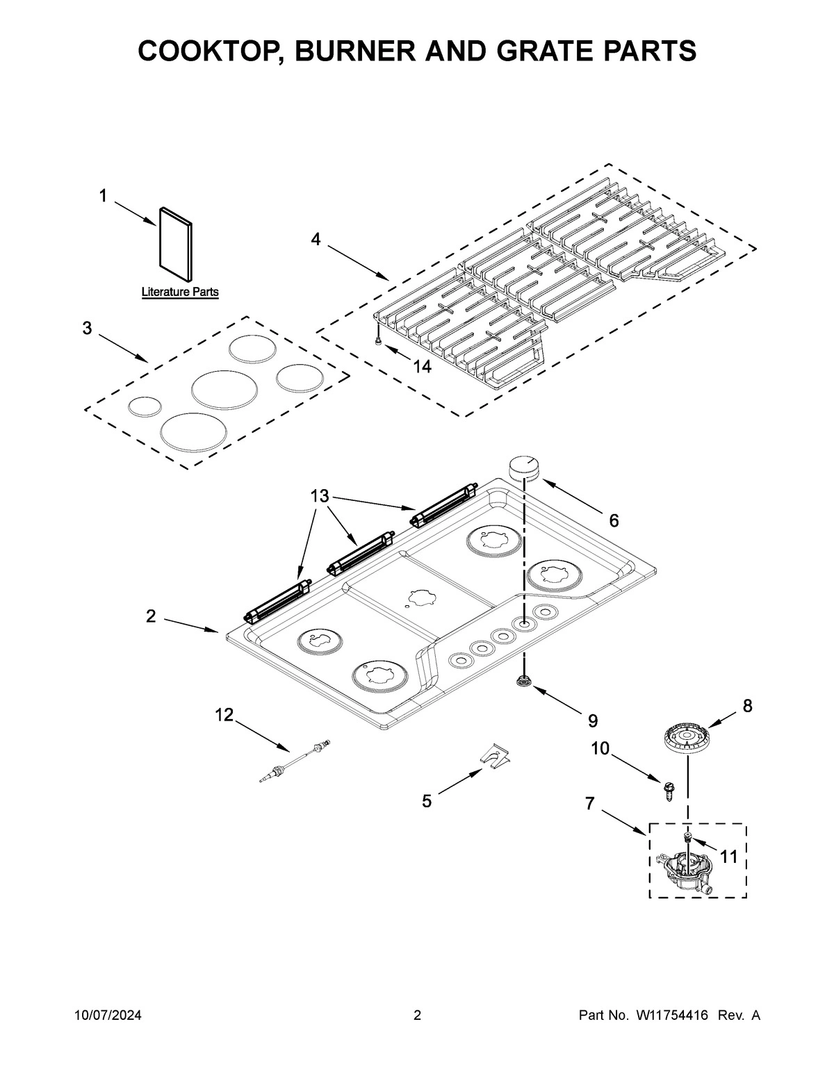 02 - COOKTOP, BURNER AND GRATE PARTS