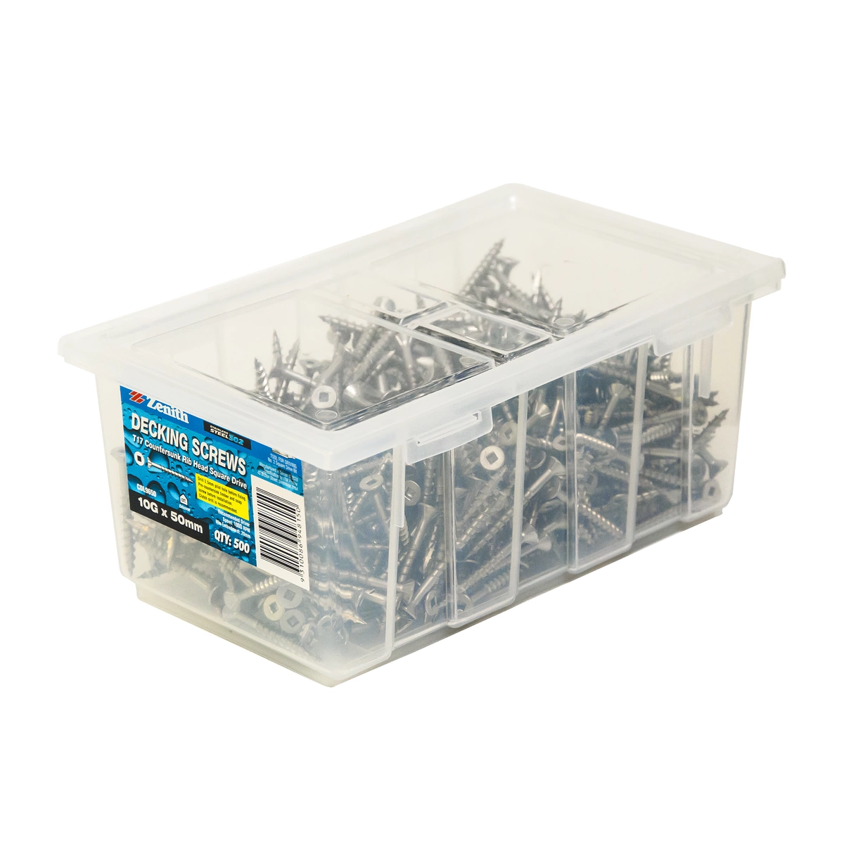 ZENITH® 10G x 50mm 304 Stainless Steel, Square Drive, Decking Screws – External Use – 500 Pack